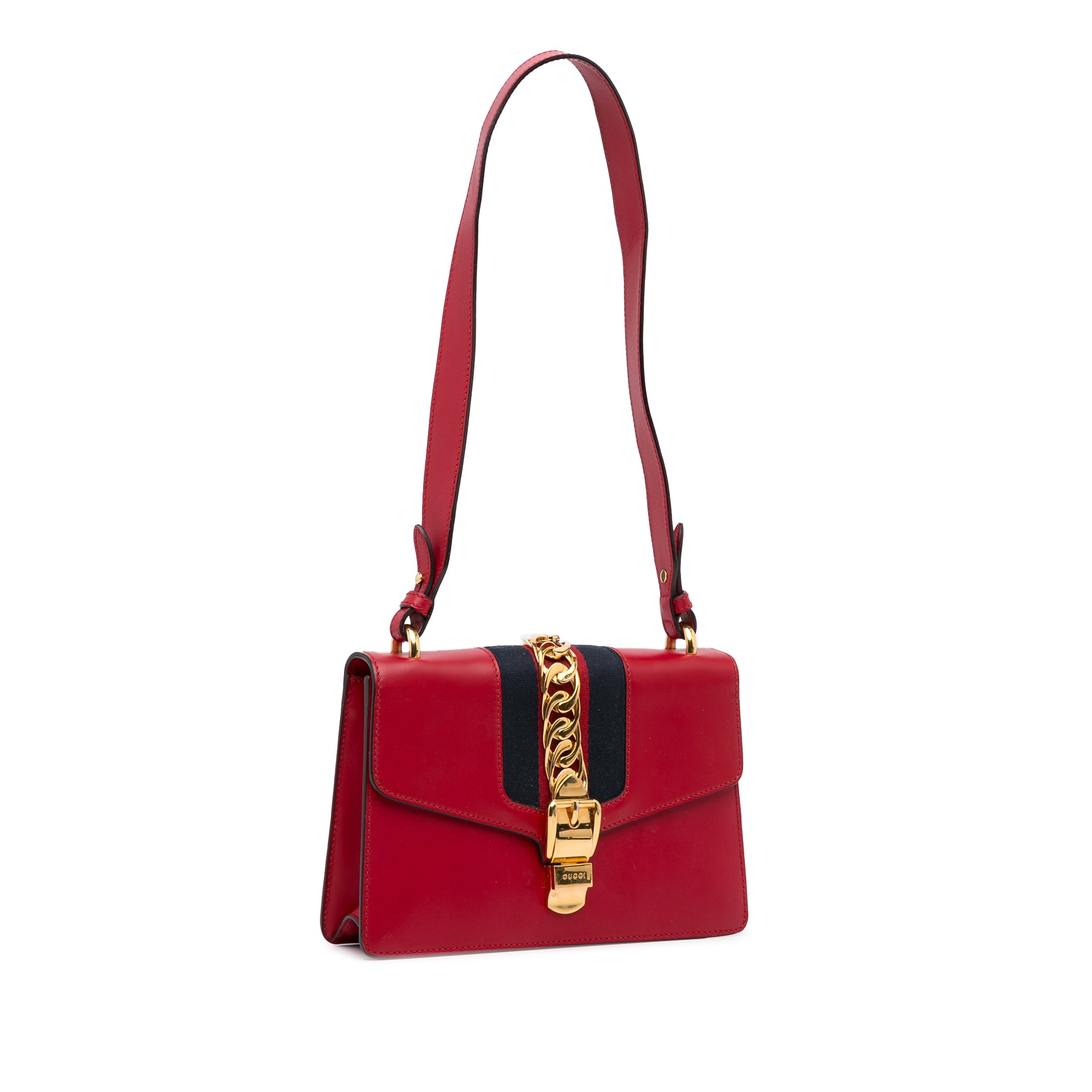Gucci Leather Small Sylvie Shoulder Bag Red - Luxury In Reach