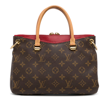 Louis Vuitton Soufflot BB Small Satchel Crossbody Monogram Brown Cerise Red