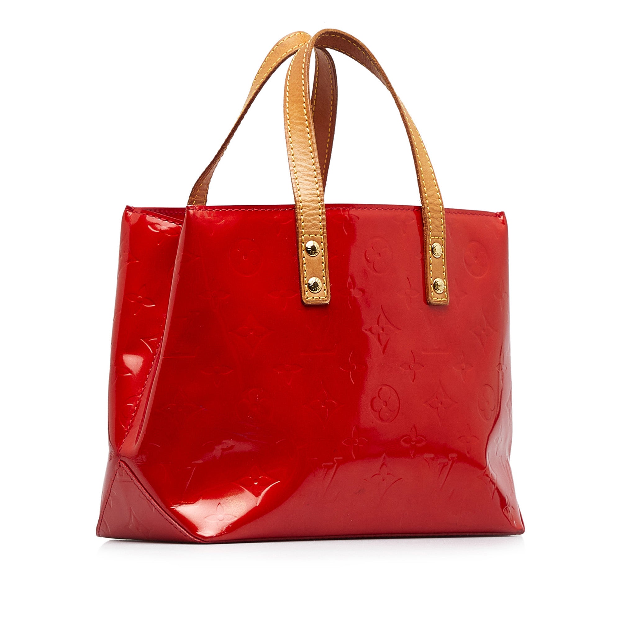 Louis Vuitton Bag Reade Monogram Vernis Pm Red Patent Leather Tote Small