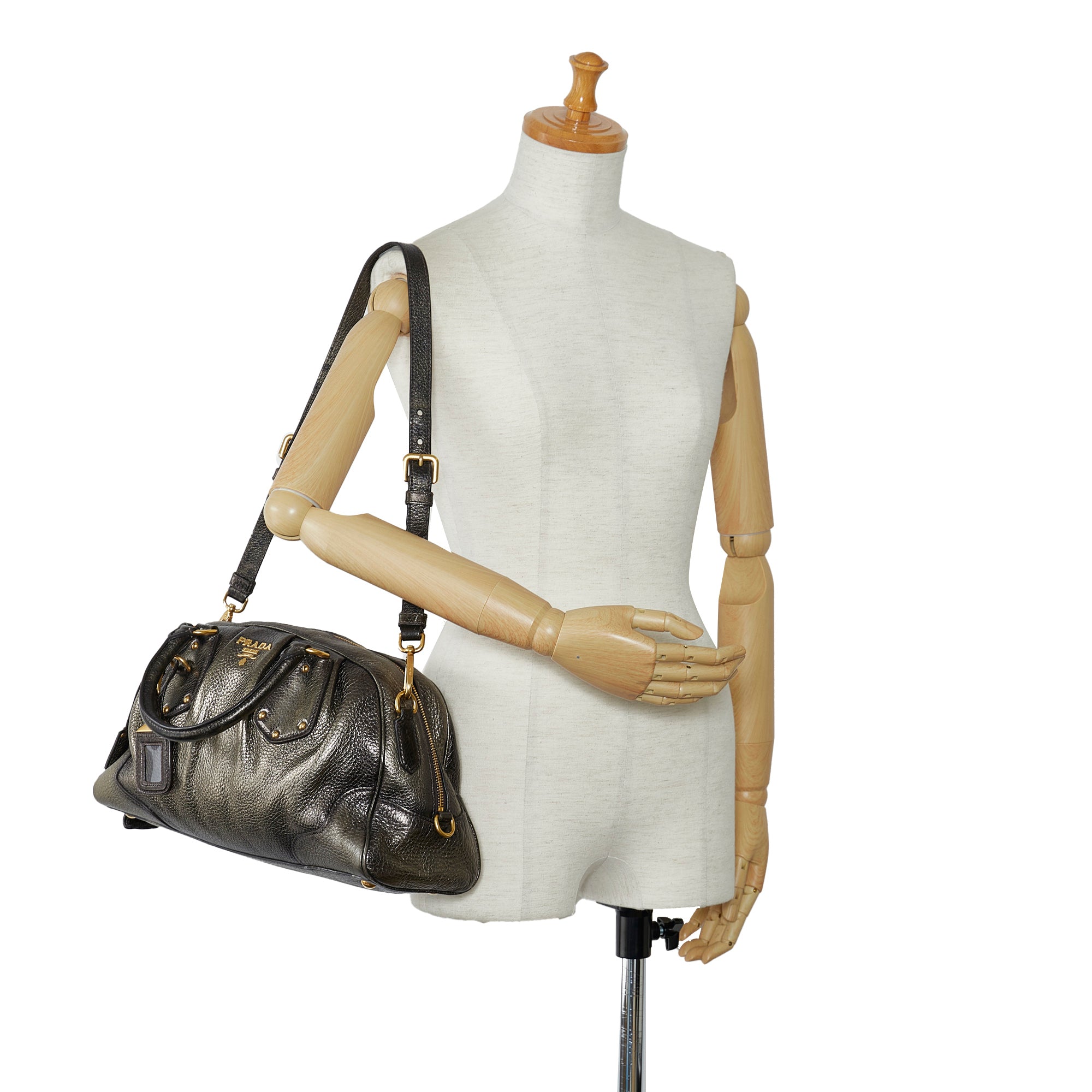 Prada Cervo Antik Bag - Brown Shoulder Bags, Handbags - PRA46337