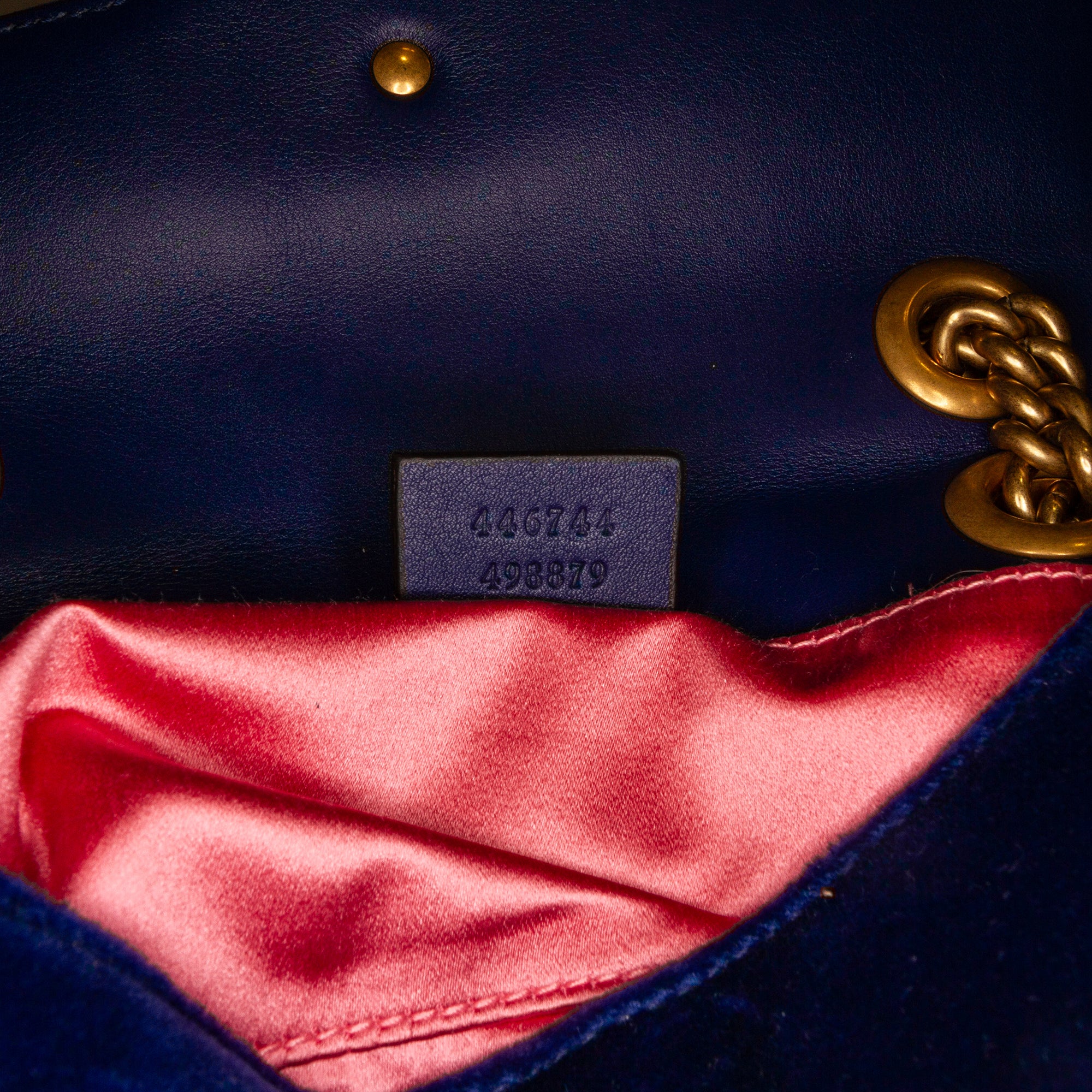 Luxury bags - Marmont clutch bag in blue velvet Gucci