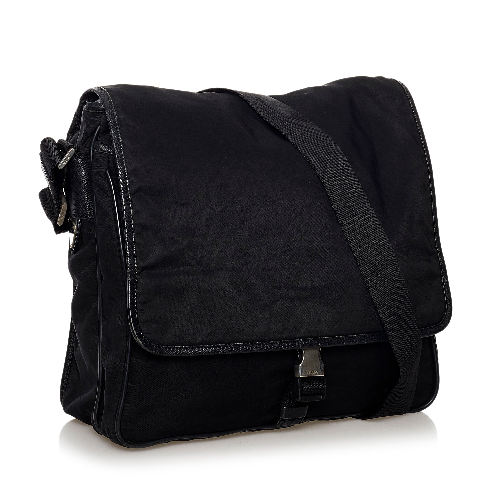 Prada Black Nylon Messenger Bag Prada