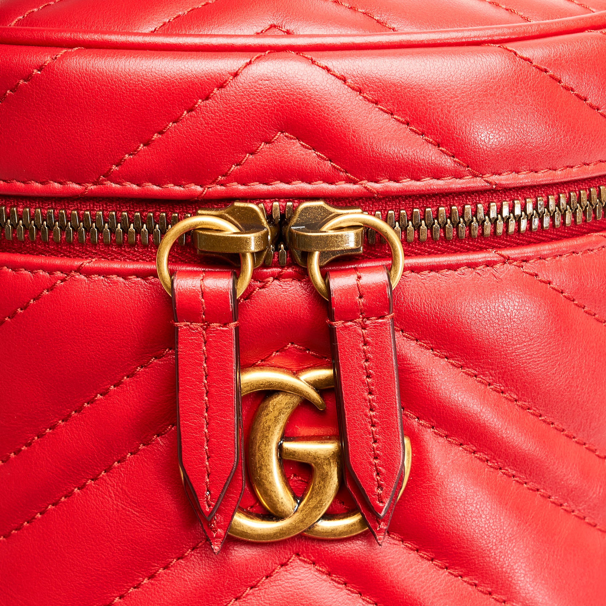 Red Gucci GG Marmont Round Backpack, RvceShops Revival