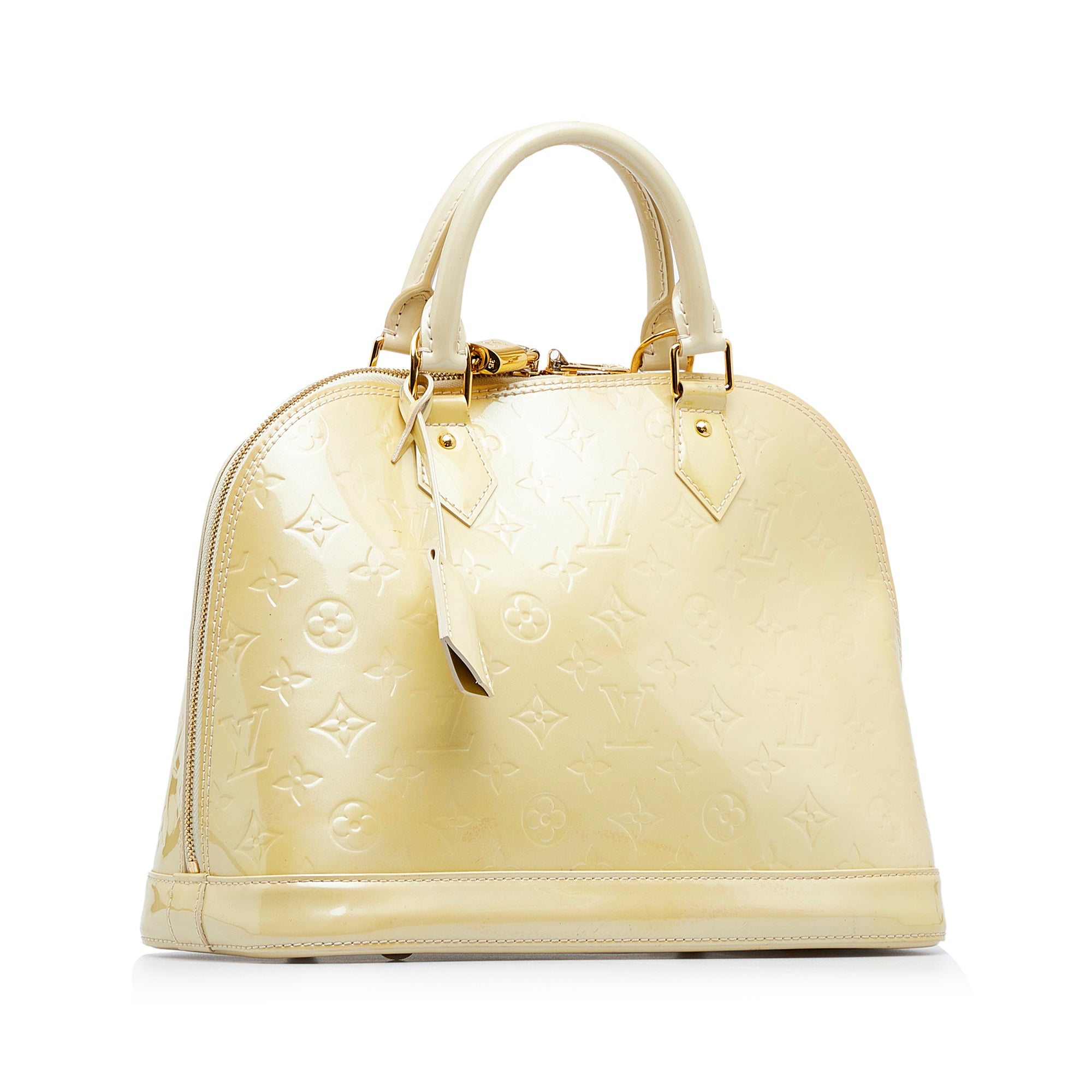 Louis Vuitton Blanc Corail Monogram Vernis Alma PM Bag For Sale at