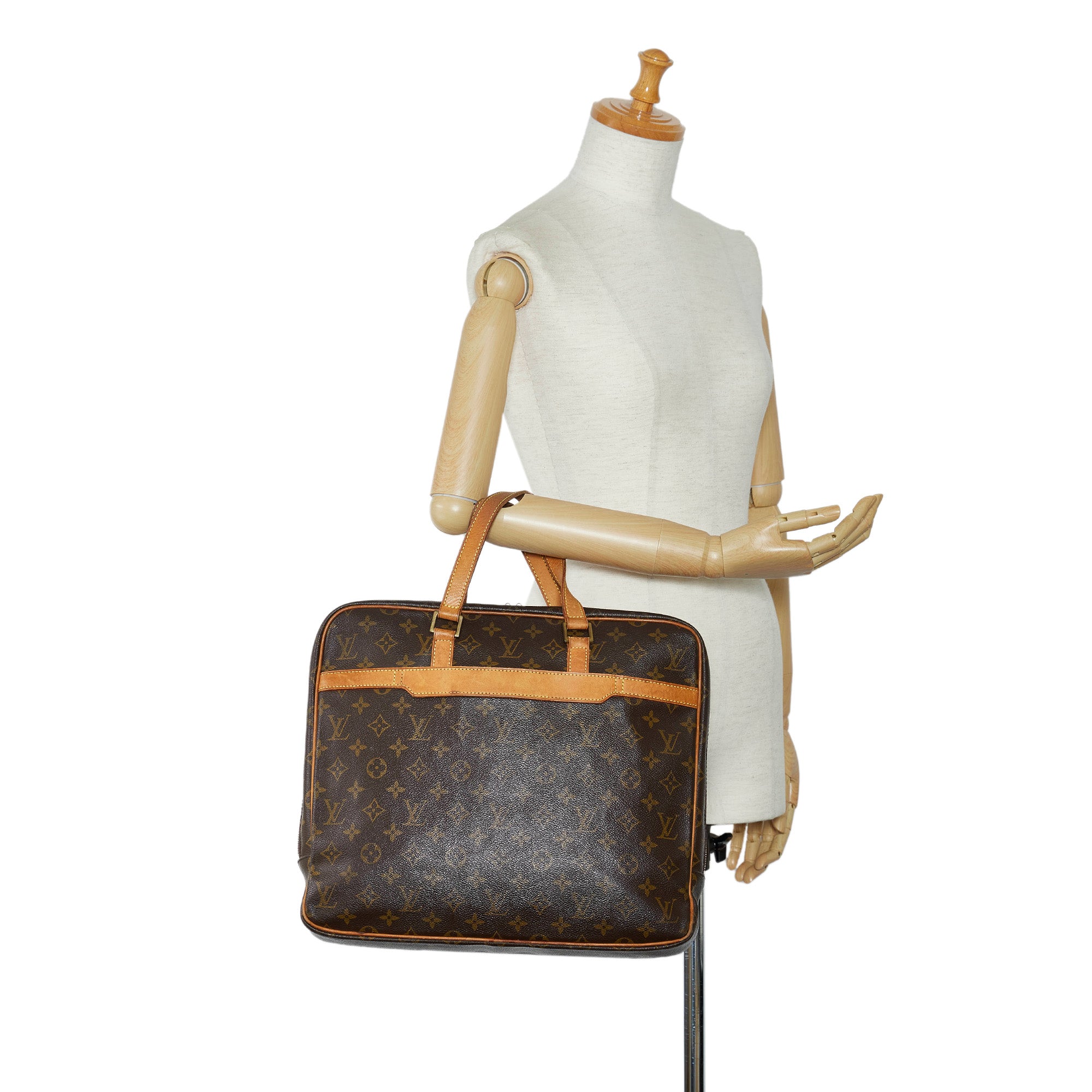 Pegase leather 24h bag Louis Vuitton Brown in Leather - 31851234
