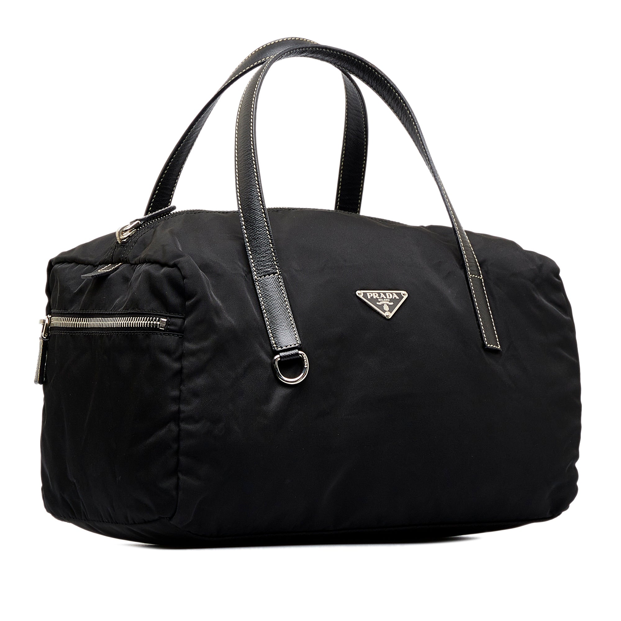 Vintage Prada Tessuto Black Nylon Tote Bag 