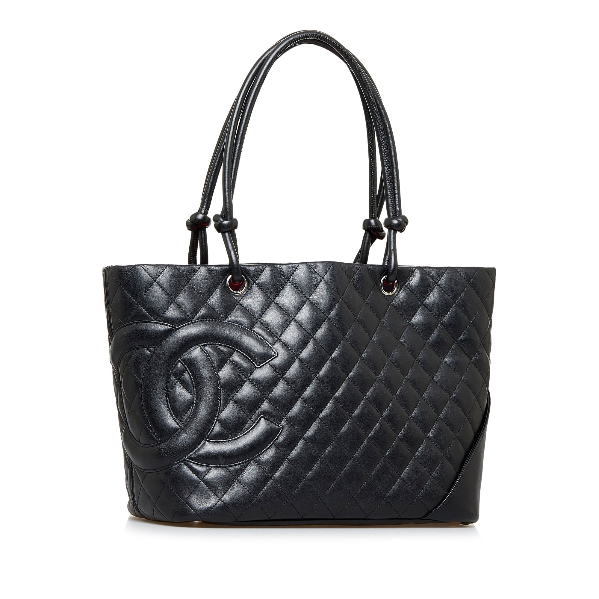 Chanel Ligne Cambon Quilted Pochette White Black Shoulder Bag