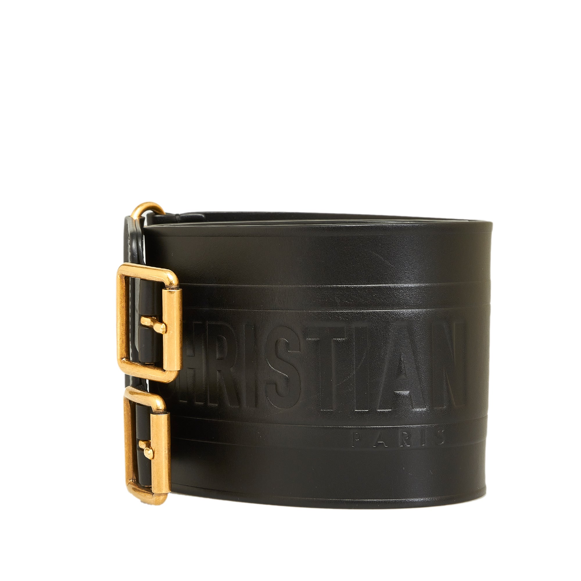 Black Dior Large Calfskin D Waist Belt