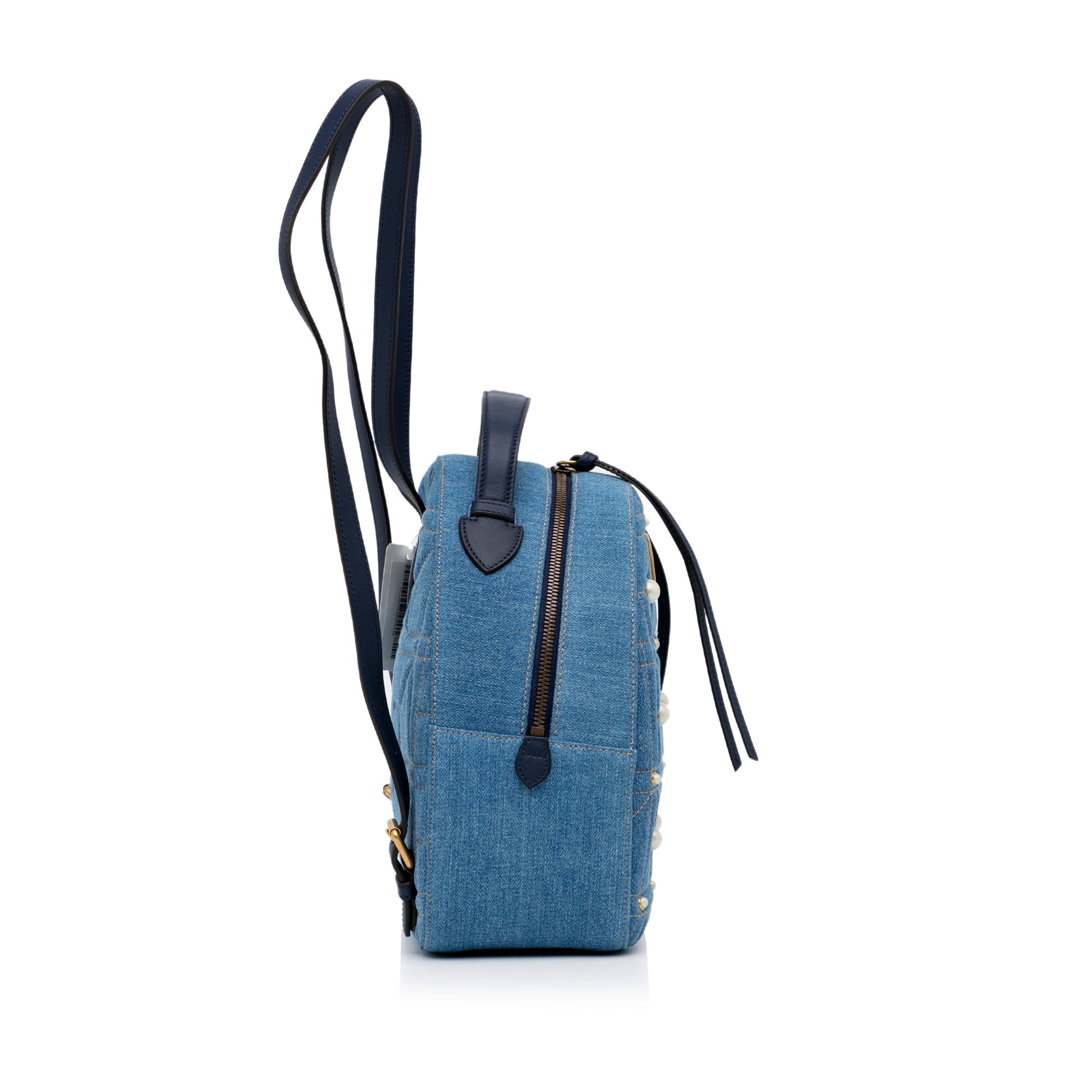 Blue Gucci Small GG Marmont Pearl Denim Backpack – Designer Revival