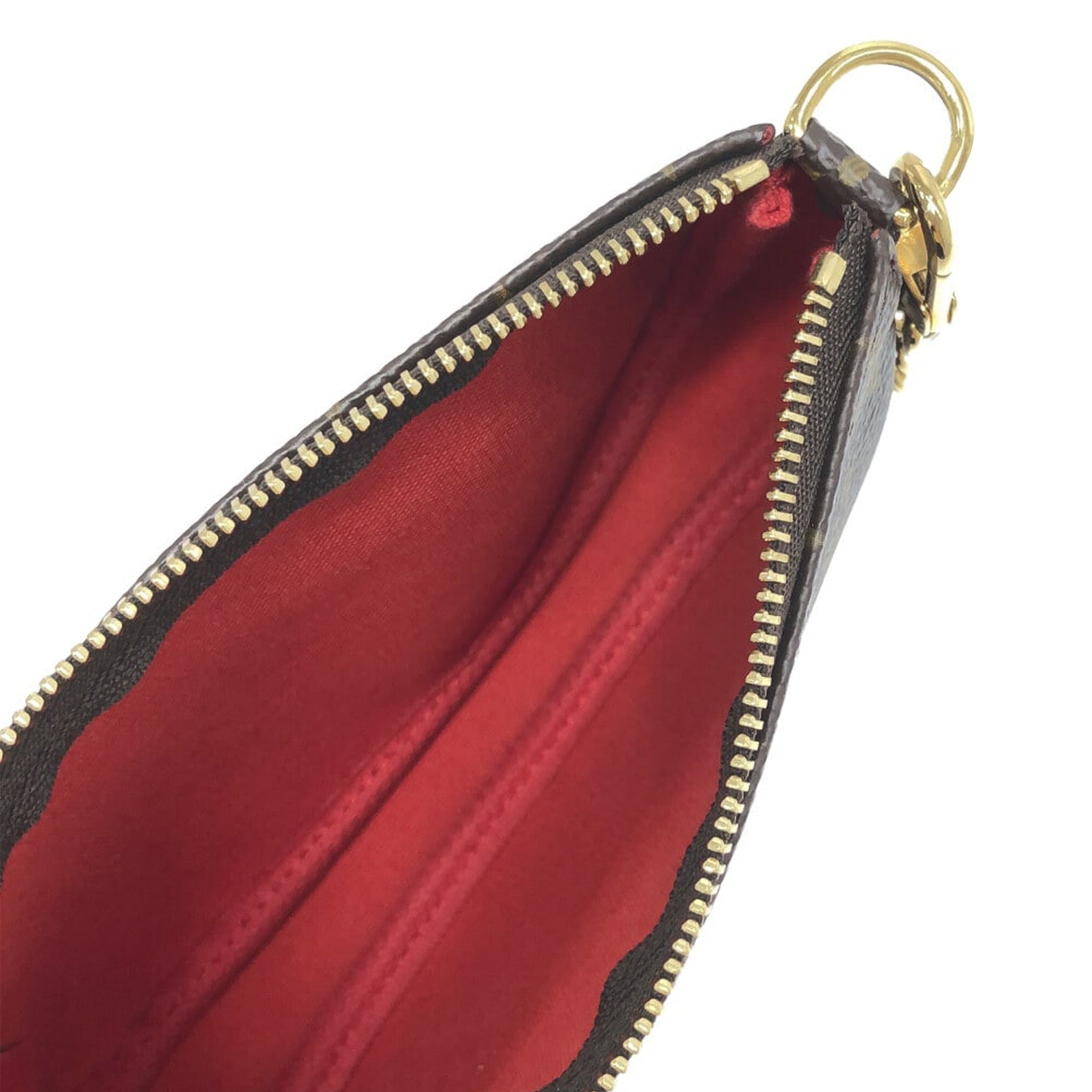 Louis+Vuitton+Pochette+Accessoires+Red+Interior+Pouch+Mini+Brown+