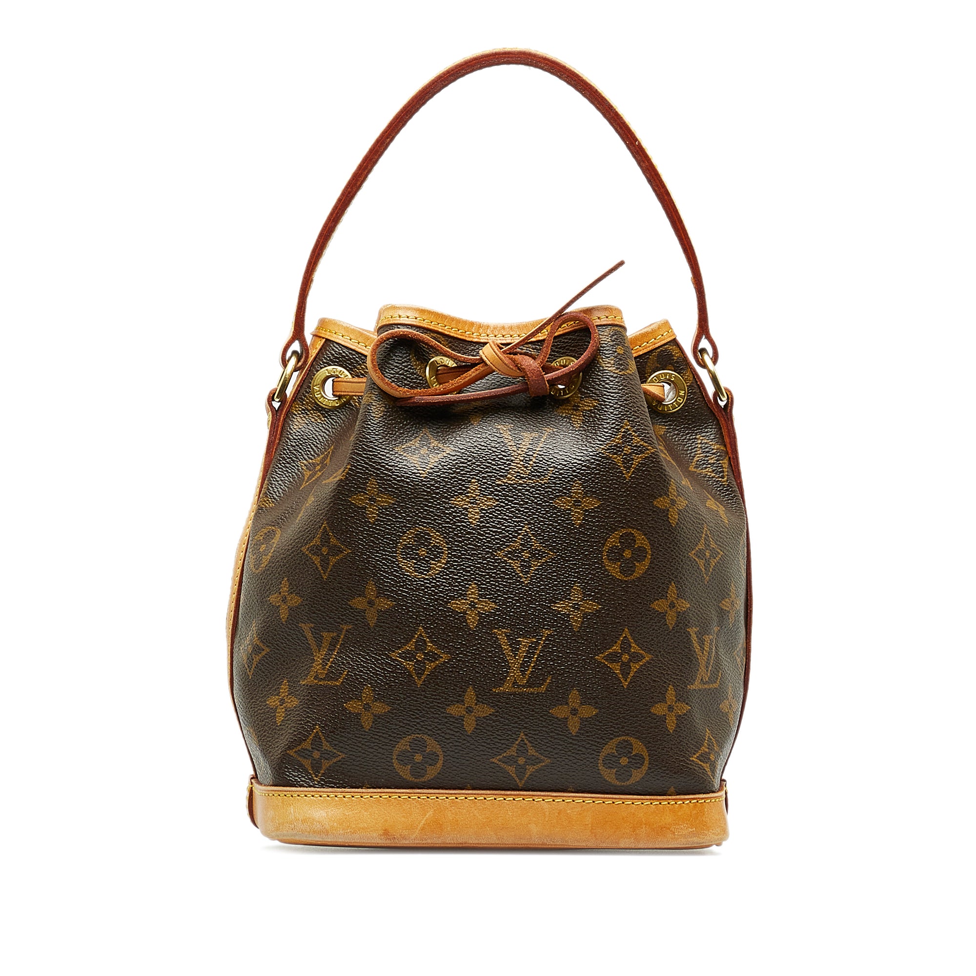 Louis Vuitton Noe Monogram Canvas Bucket Bag w/ New Vachetta Leather Strap