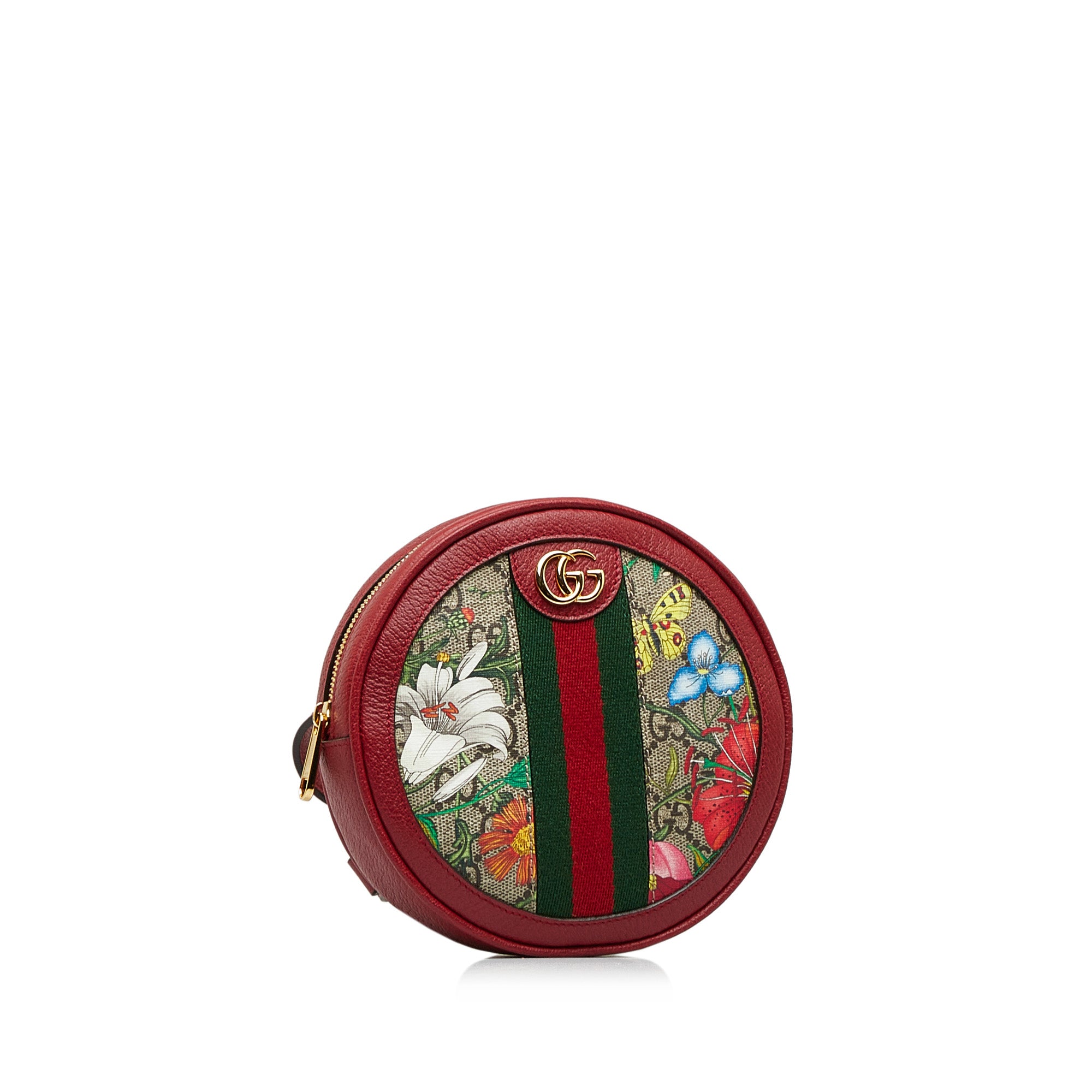 Multicolored Gucci GG Supreme Flora Ophidia Round Backpack