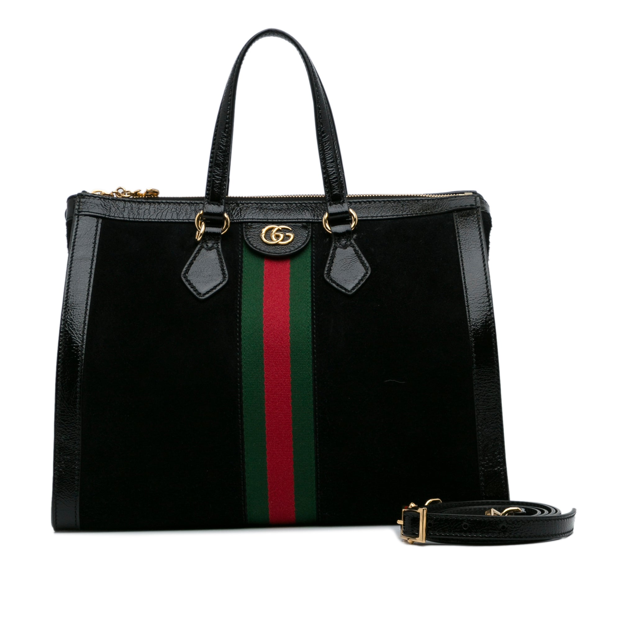 Gucci Black Leather and Suede Ophidia Tote Bag Gucci