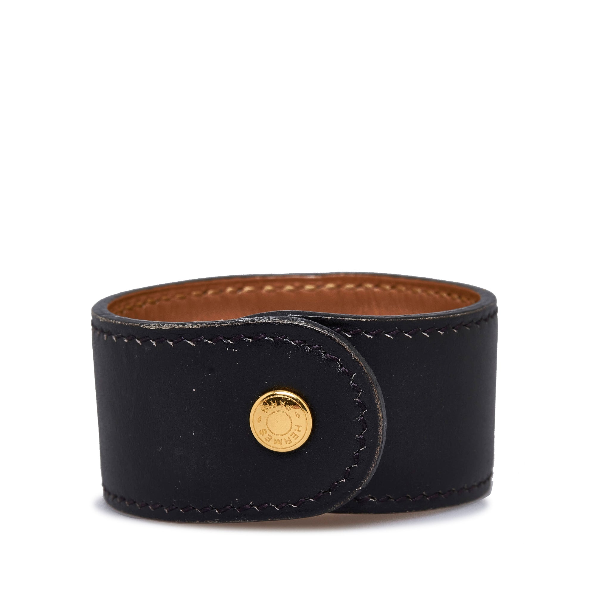 Black Hermes Medor Leather Bracelet – Designer Revival