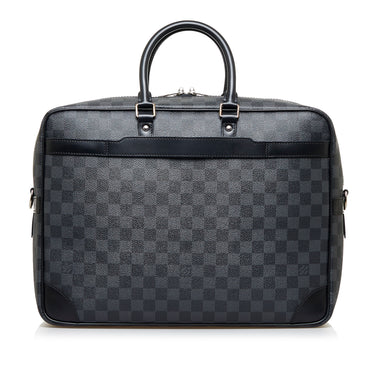 Auth Louis Vuitton Porte Documents Voyage Damier Graphite Canvas Business  Bag