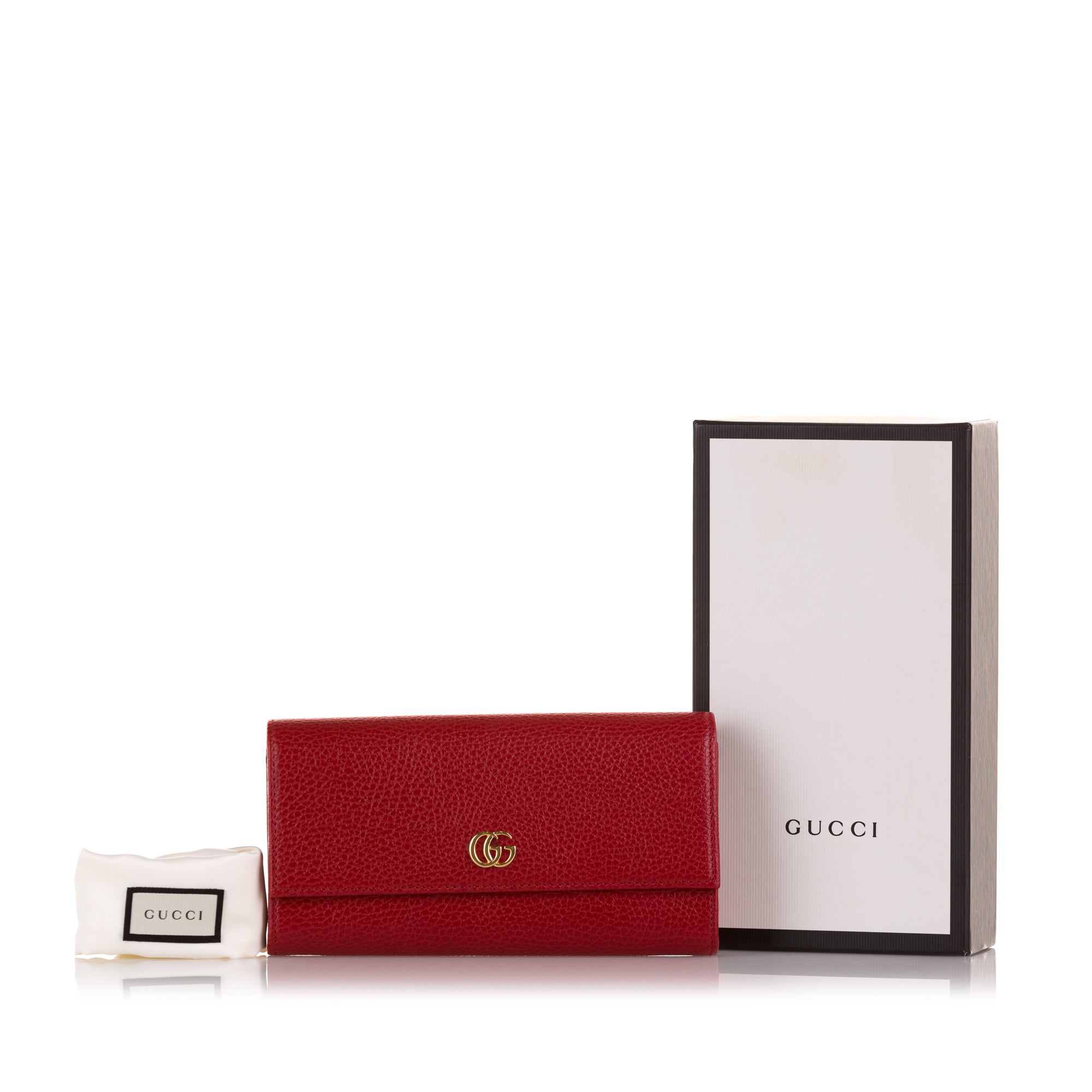 Gucci Marmont Gg Chevron Quilted Flap Wallet On A Chain Red Leather Cr -  MyDesignerly