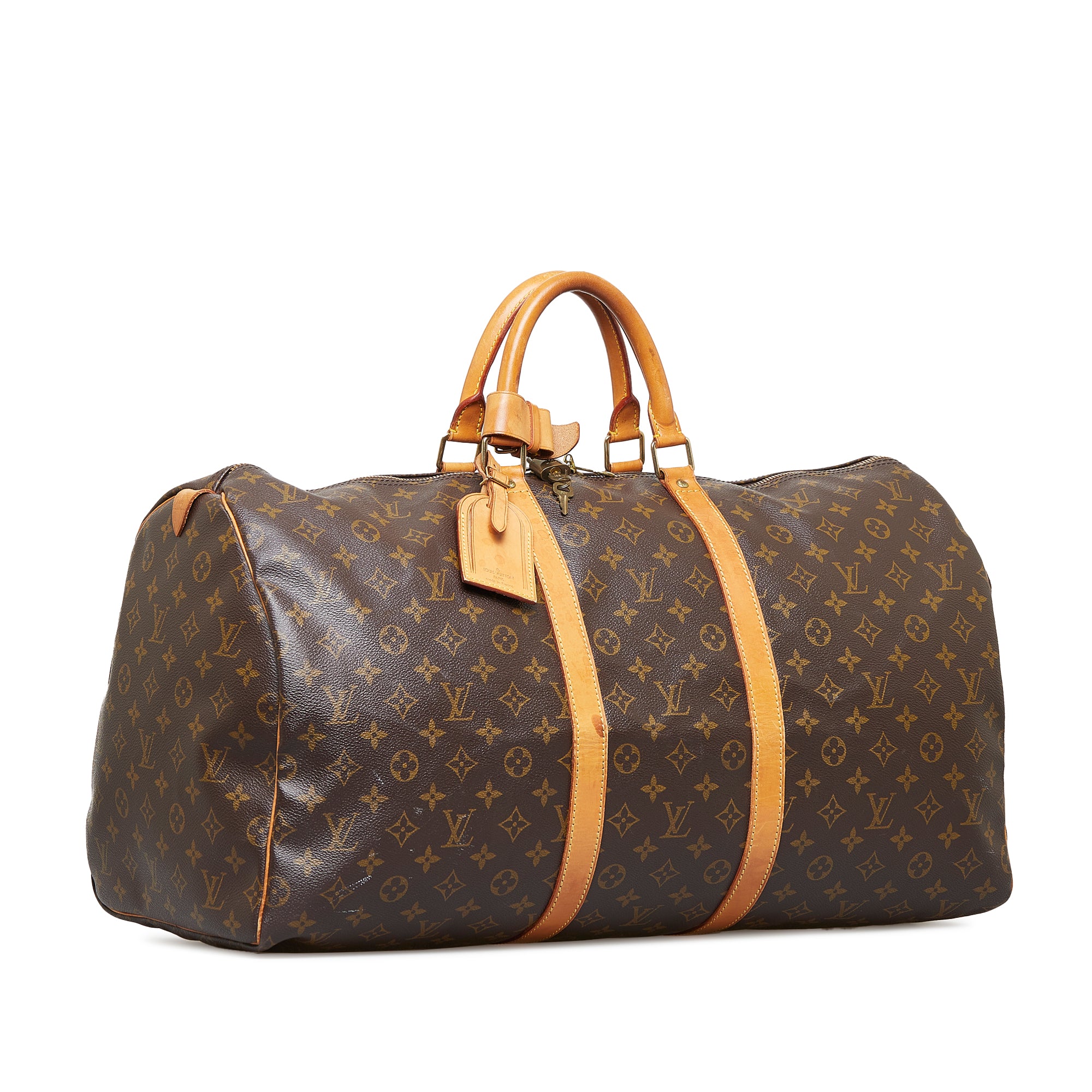 Brown Louis Vuitton Monogram Keepall 55 Travel Bag