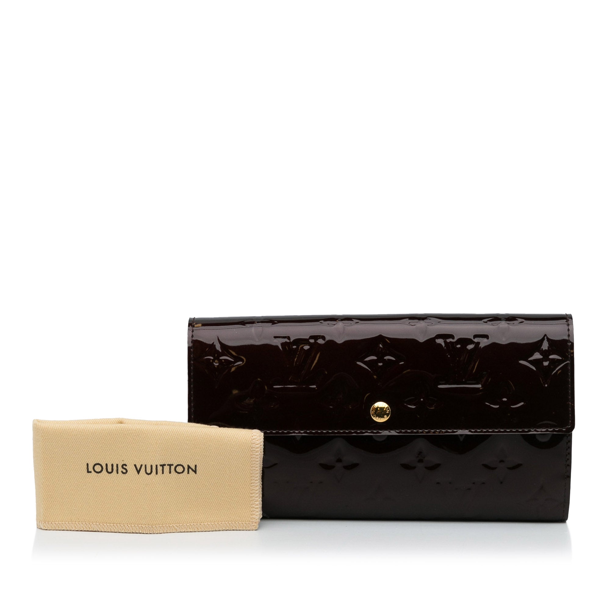 Louis Vuitton Brown Monogram Vernis Patent Leather Sarah Wallet