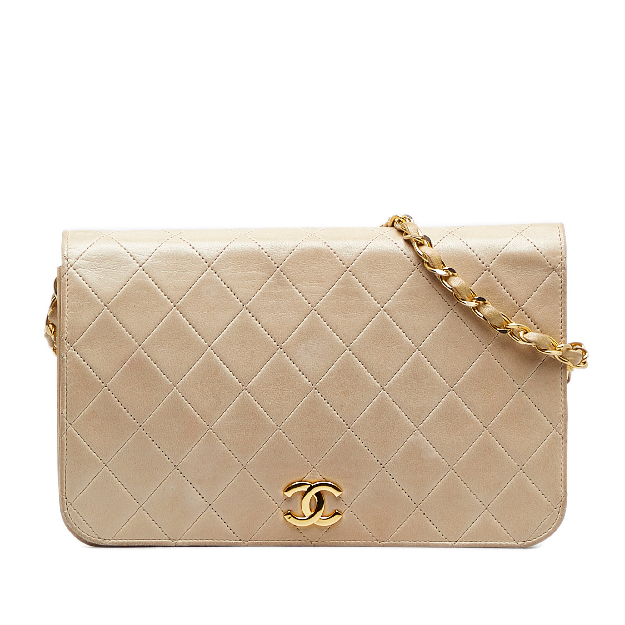 Handbags Chanel Chanel Beige Chevron Shoulder Bag