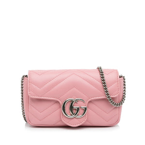 GG Marmont Super Mini Shearling Shoulder Bag in Orange - Gucci