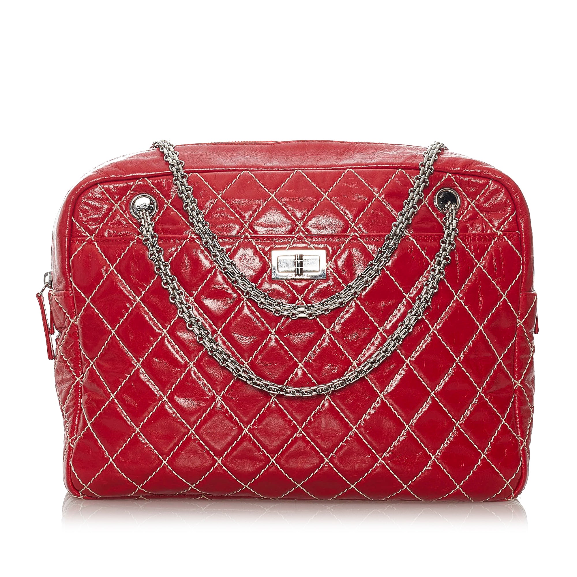 Chanel  Red Patent Jumbo Double Flap Shoulder Bag  VSP Consignment