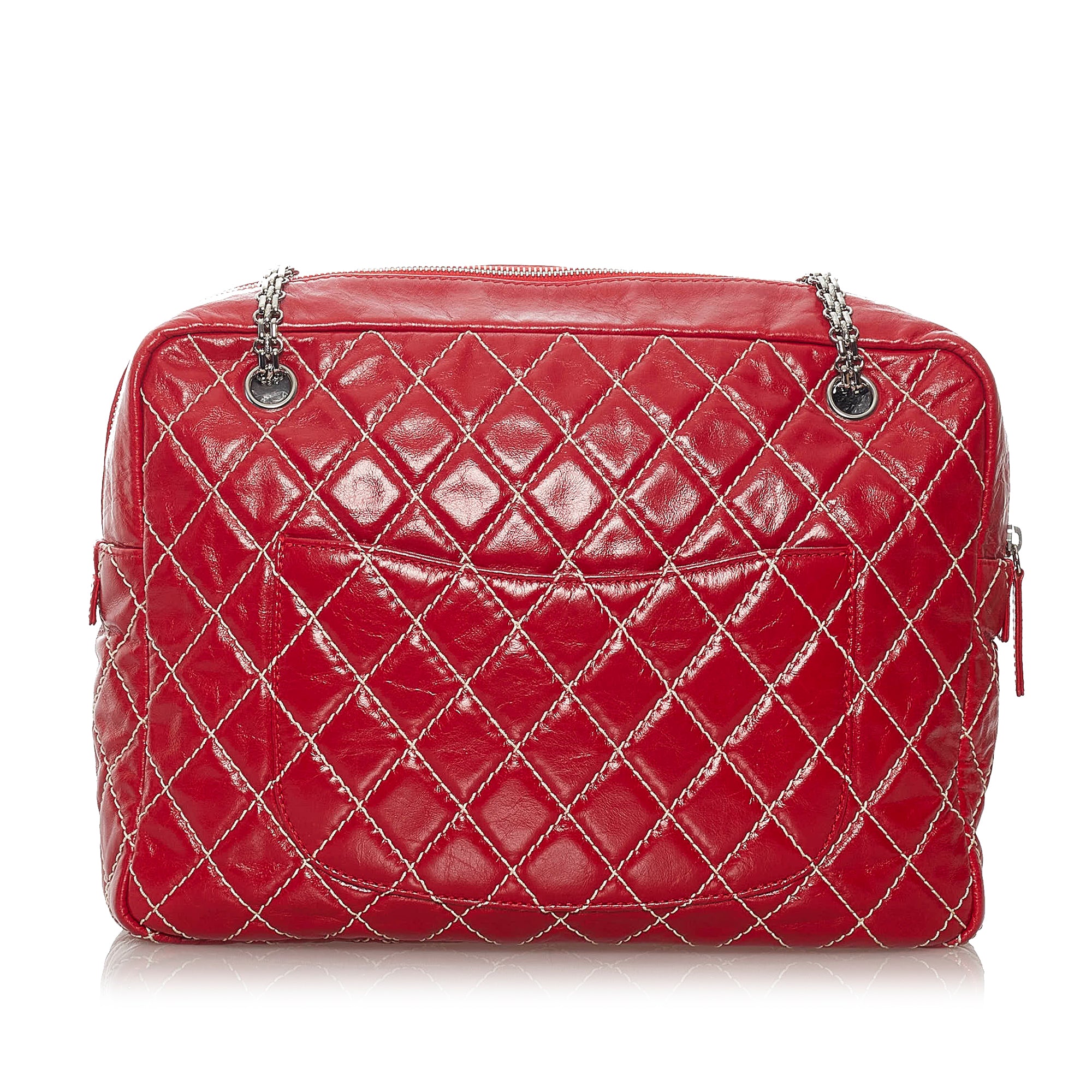Mademoiselle bowling bag in pink leather