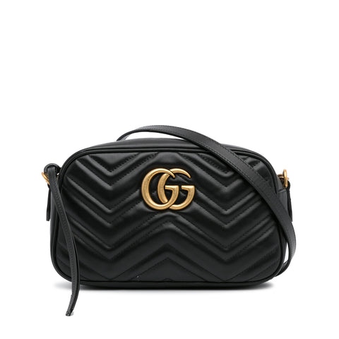 GG Marmont super mini bag in black chevron leather | GUCCI® US