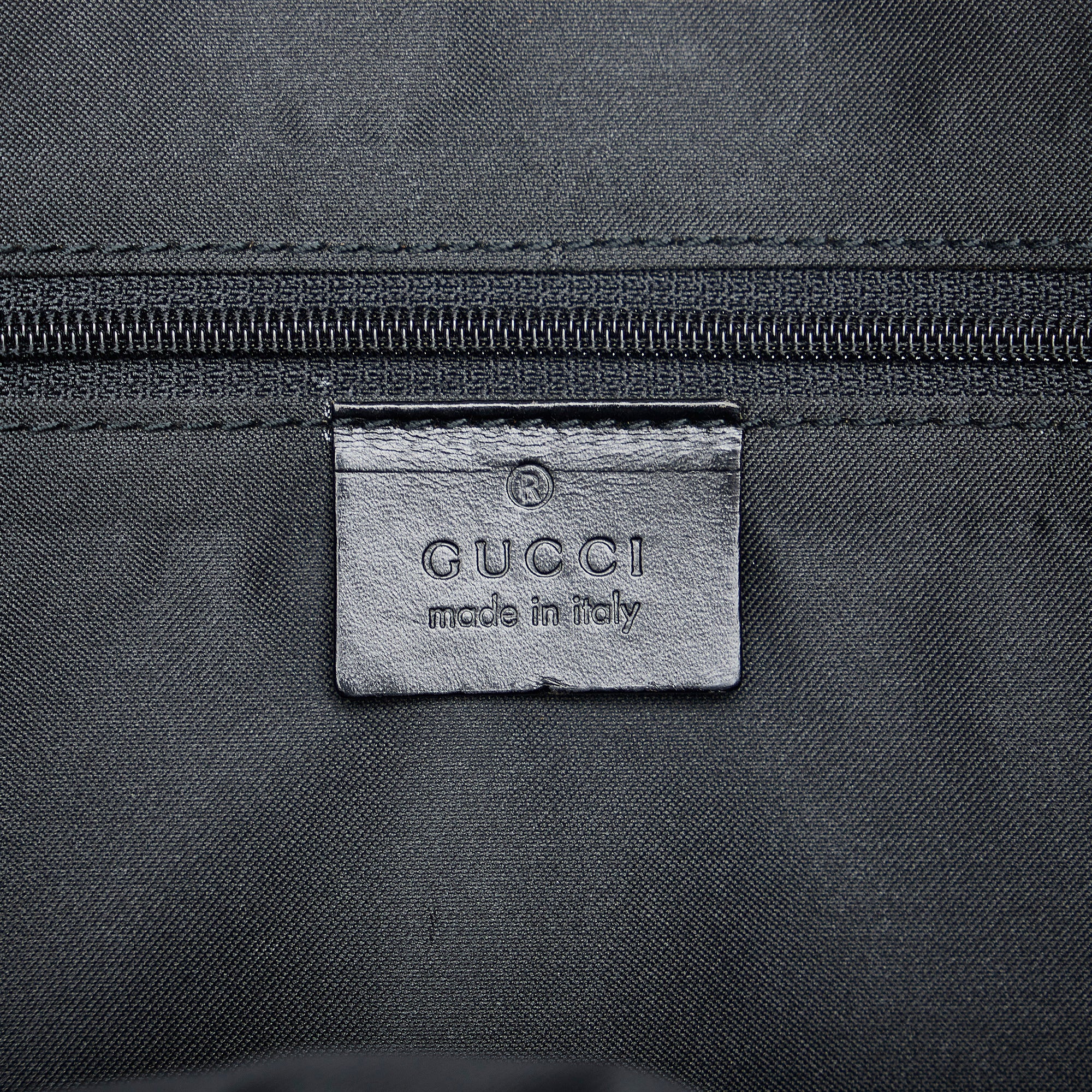 Gucci Gray GG Canvas Jackie Shoulder Bag Black Grey Leather Cloth
