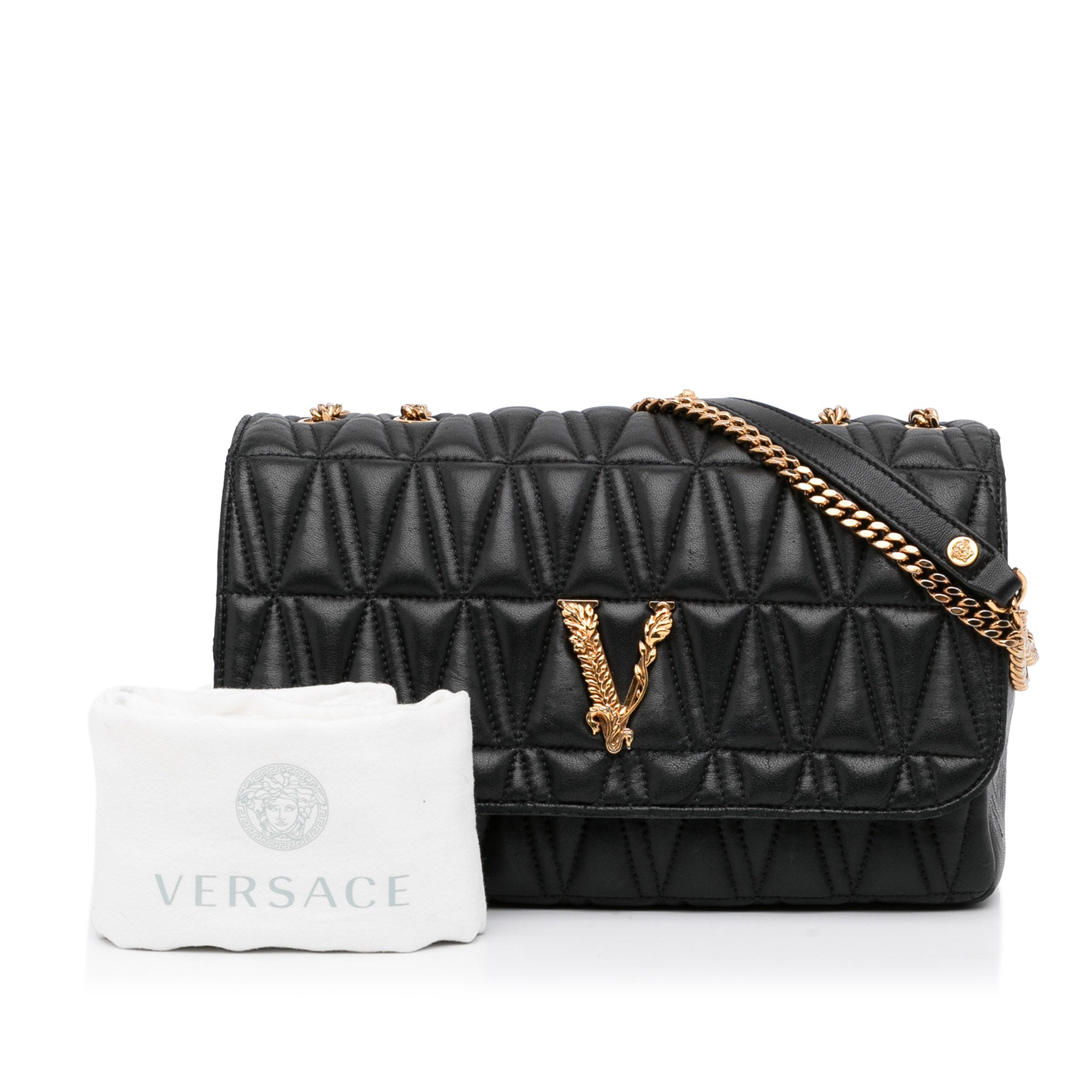 VERSACE VIRTUS QUILTED NAPPA LEATHER bag