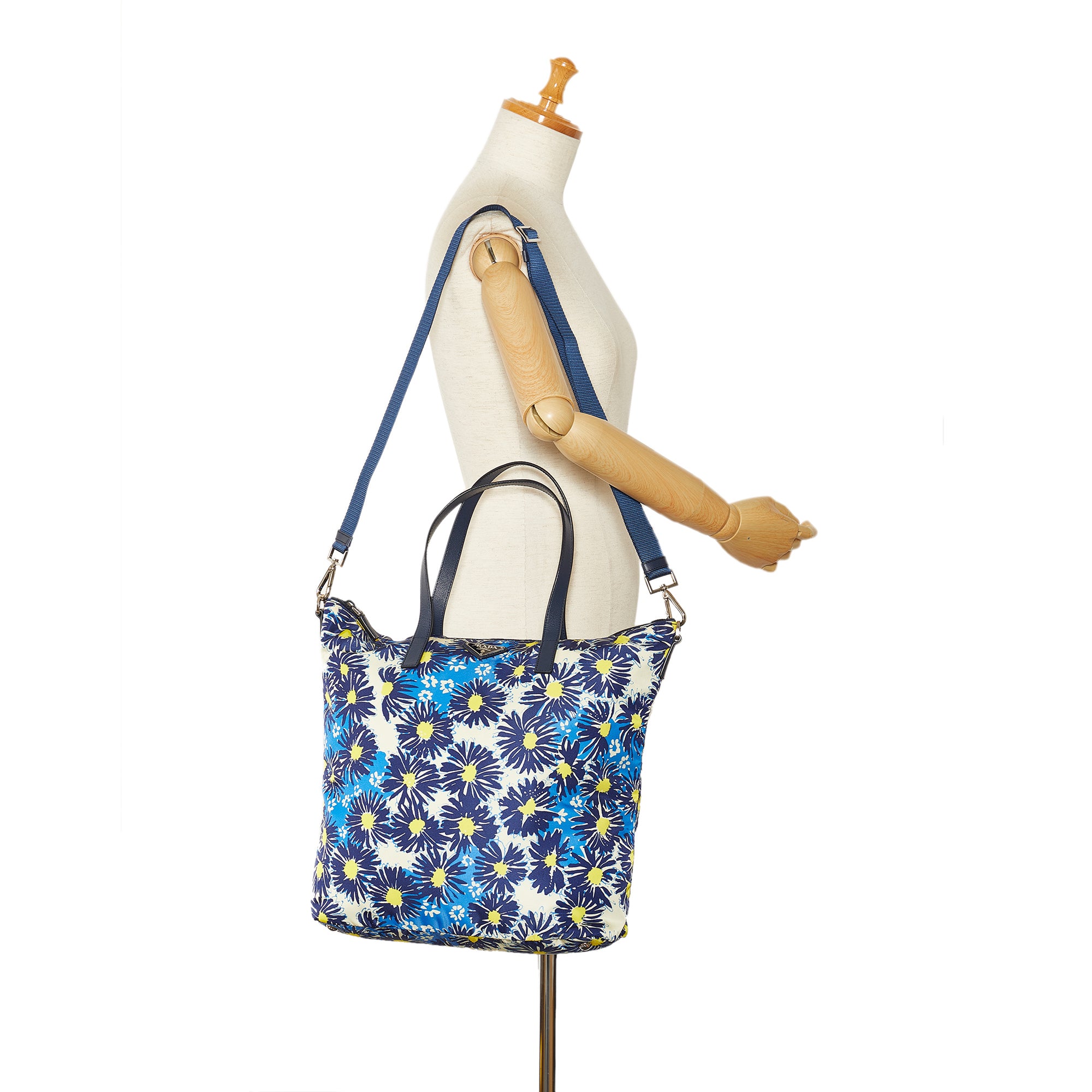 Blue Prada Tessuto Stampato Tote Bag – Designer Revival