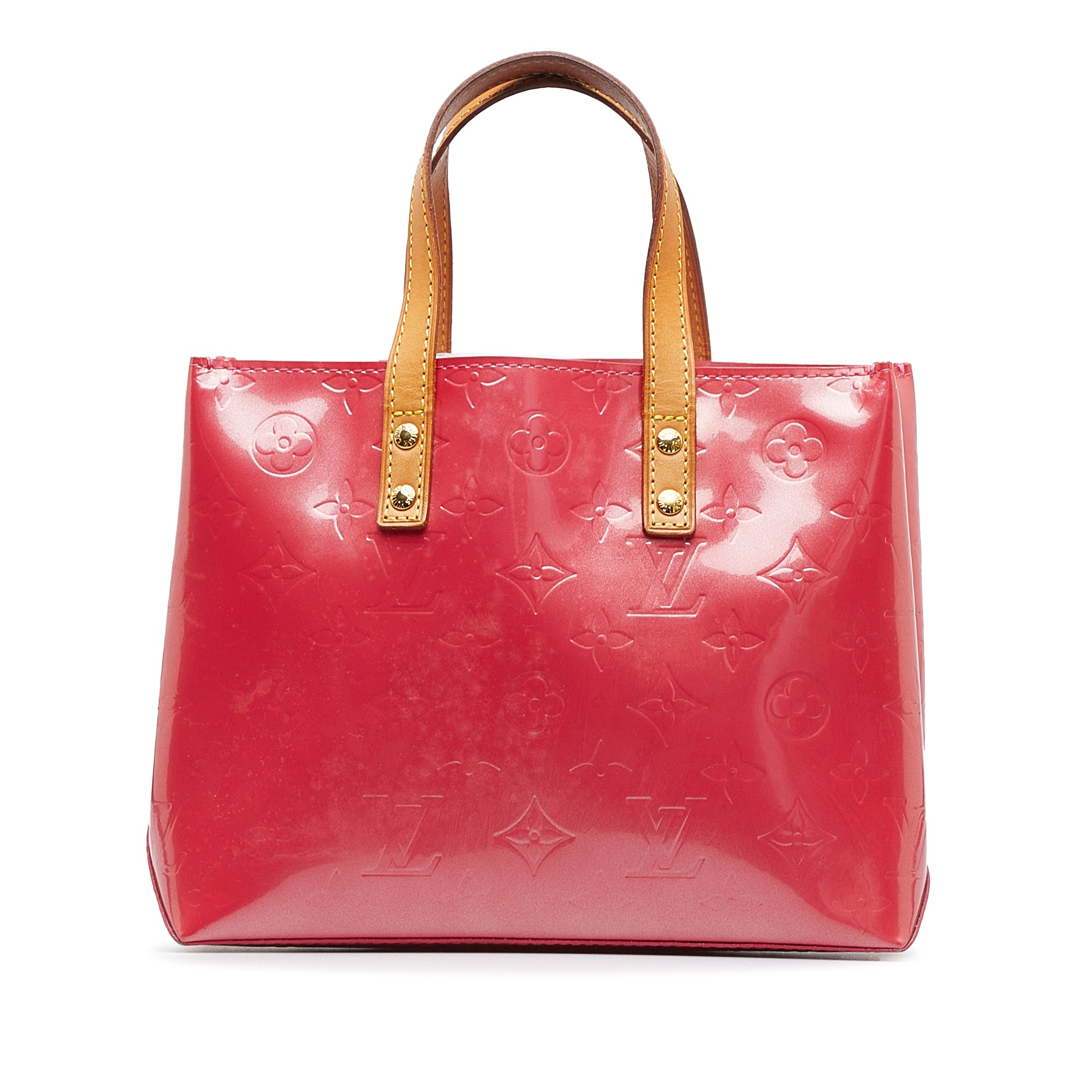 Red Louis Vuitton Monogram Vernis Reade PM Handbag