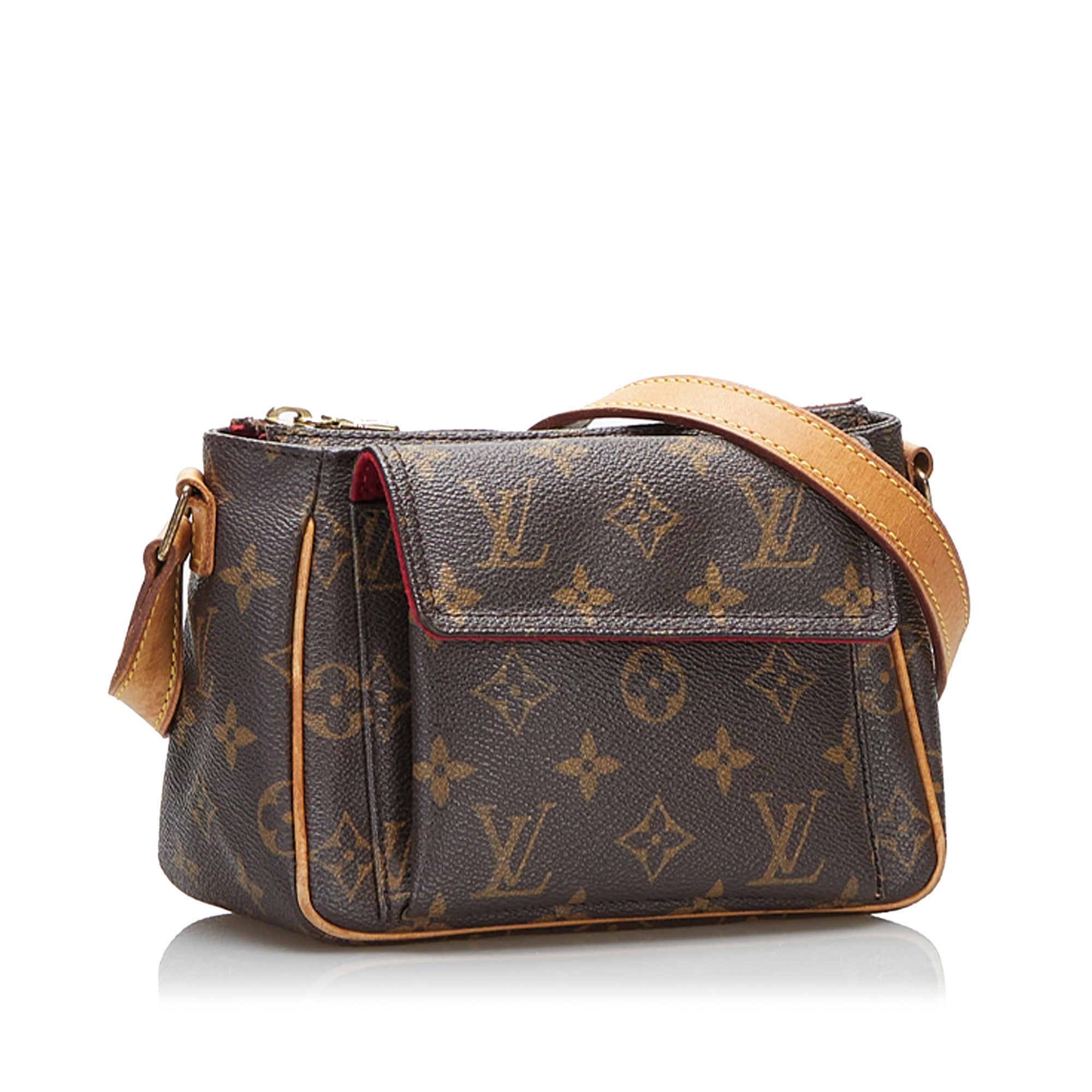 Louis Vuitton Viva Cite Top Handle Bag Brown Leather Monogram