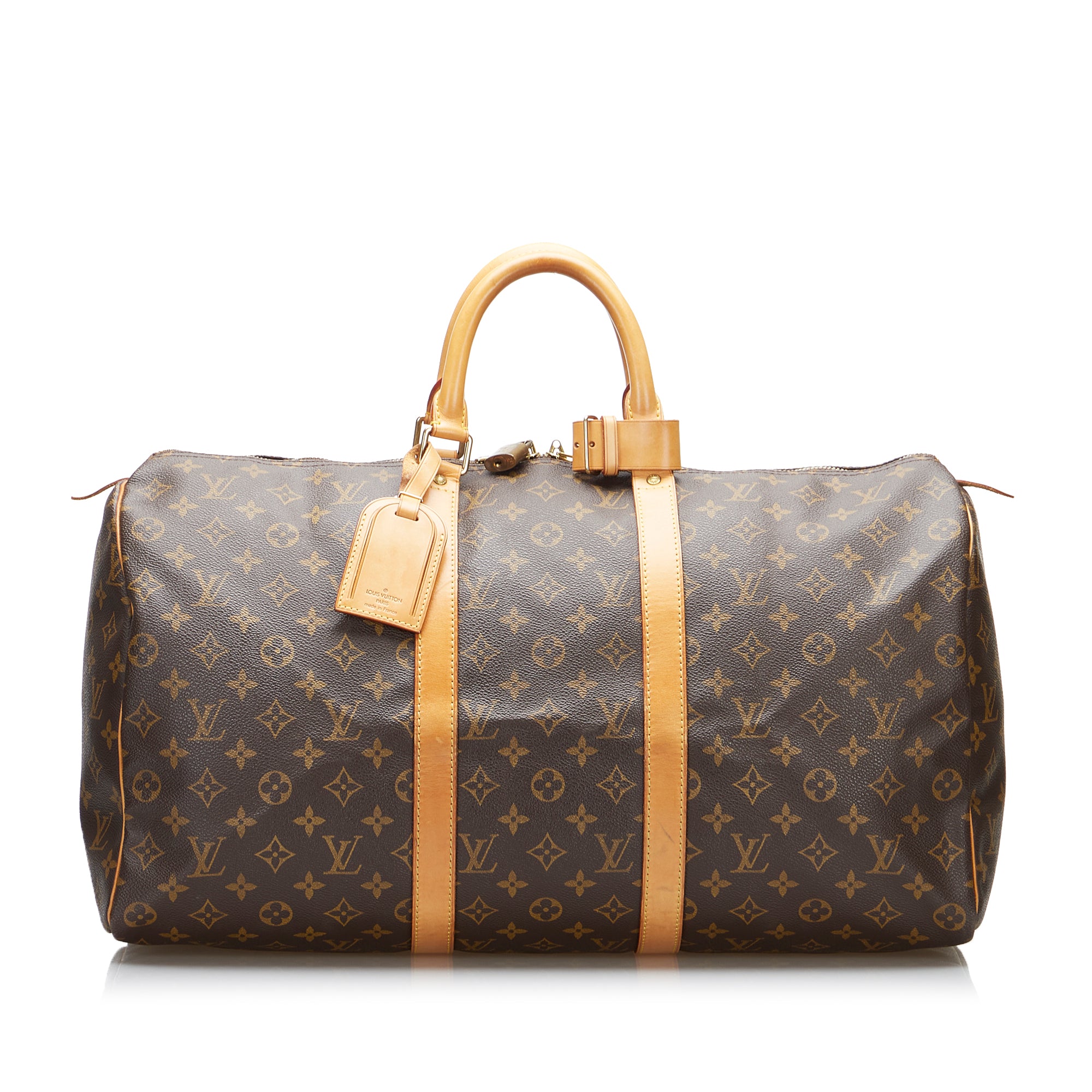 Louis Vuitton Monogram Keepall 50 Shoulder Strap Luggage Tag at
