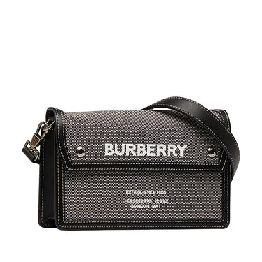 Gray Burberry Horseferry Note Crossbody Bag - Designer Revival