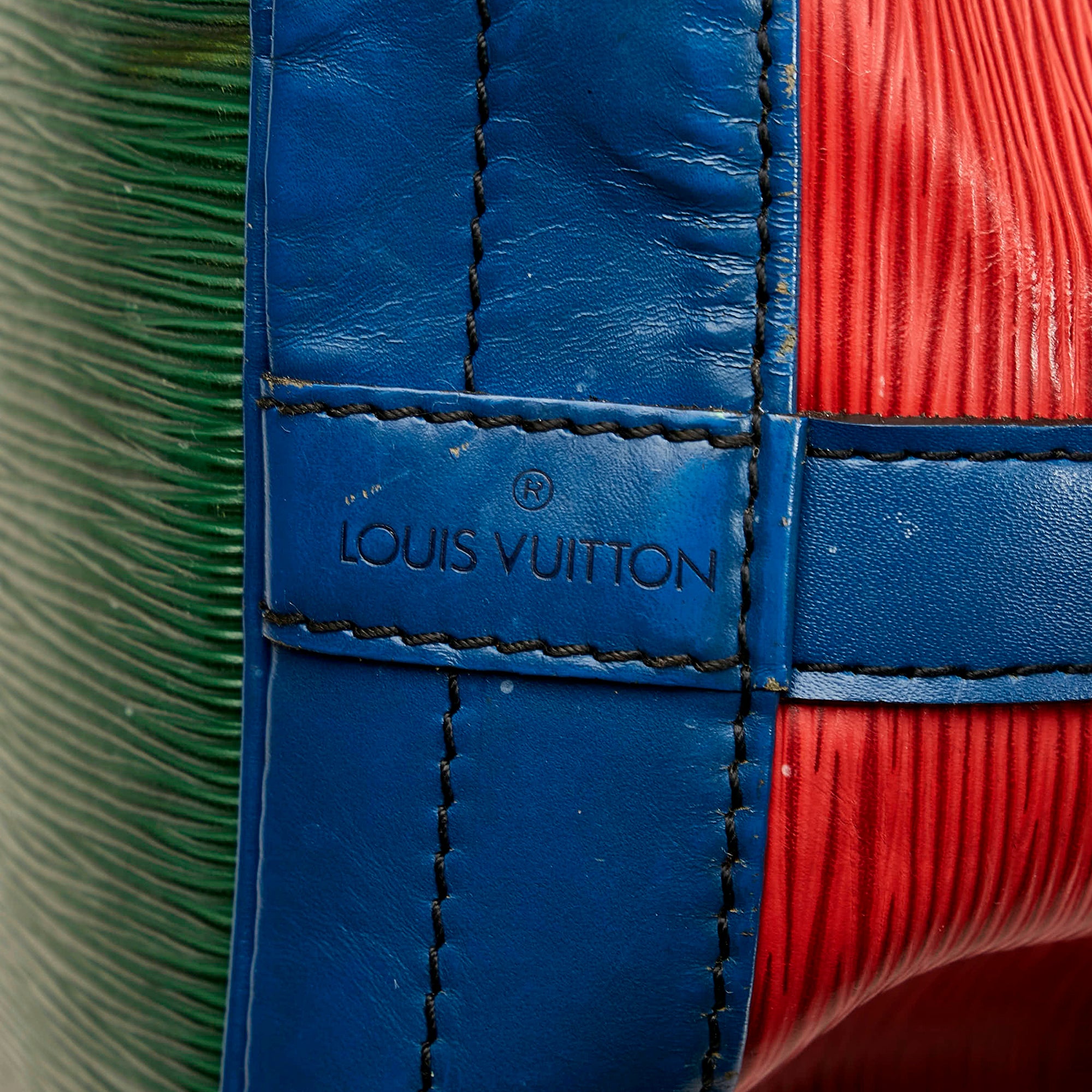 Authent Louis Vuitton Noe GM Bag and Wallet Epi Leather Tricolor Green Blue  Red