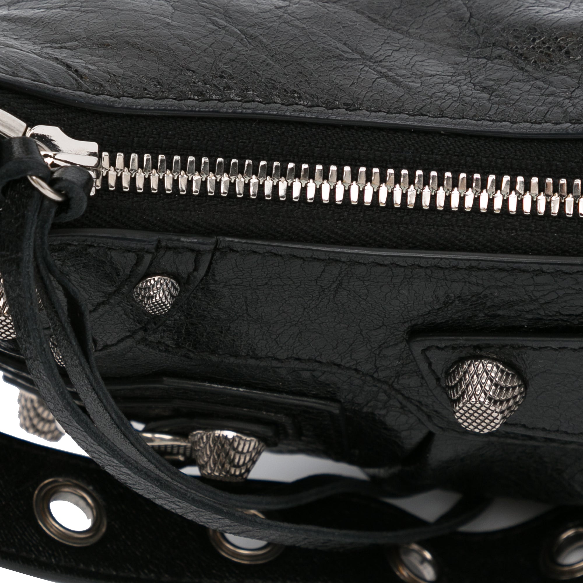 BALENCIAGA BB embellished leather shoulder bag