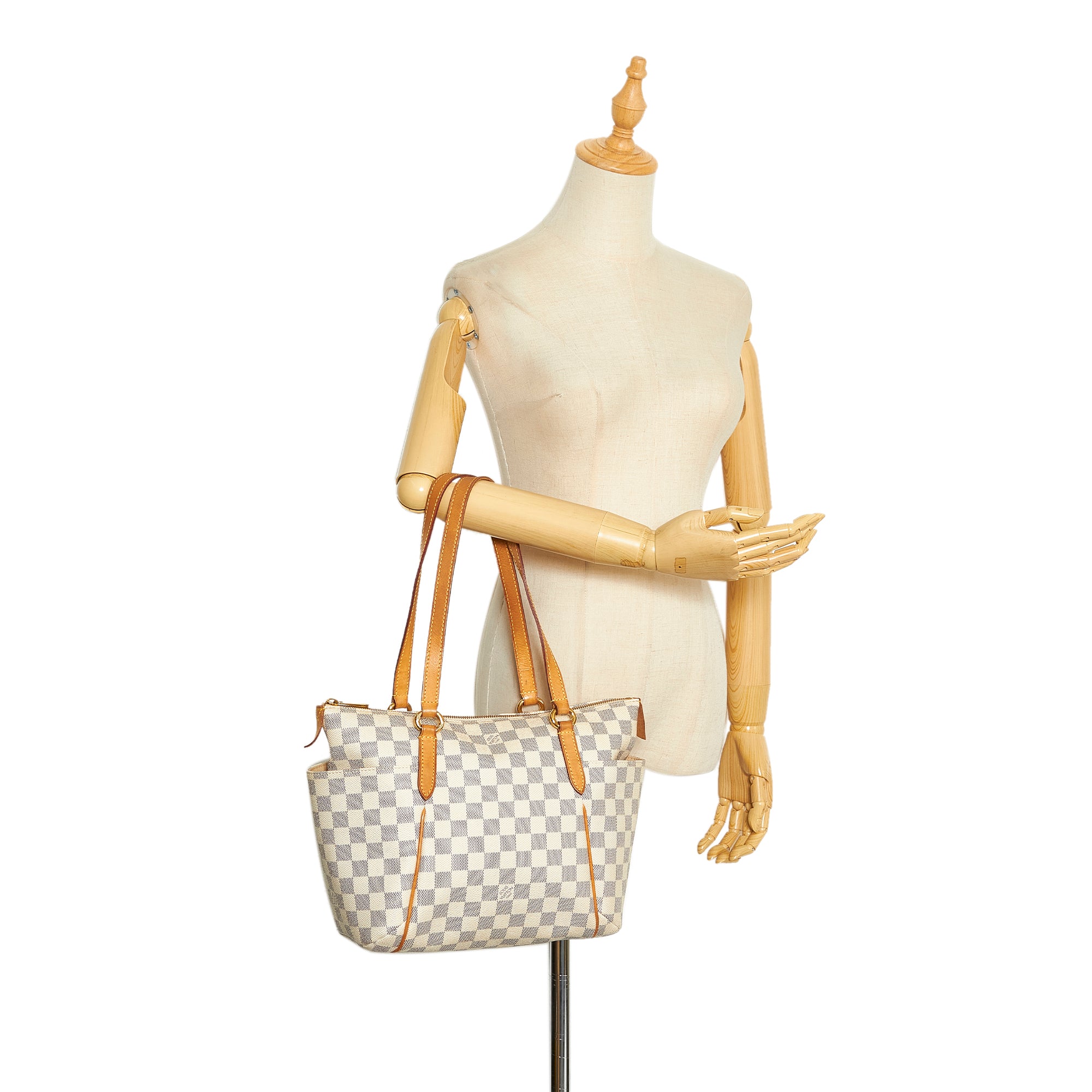 Louis Vuitton, Bags, Authentic Louis Vuitton Damier Azur Totally Pm Tote  Bag White