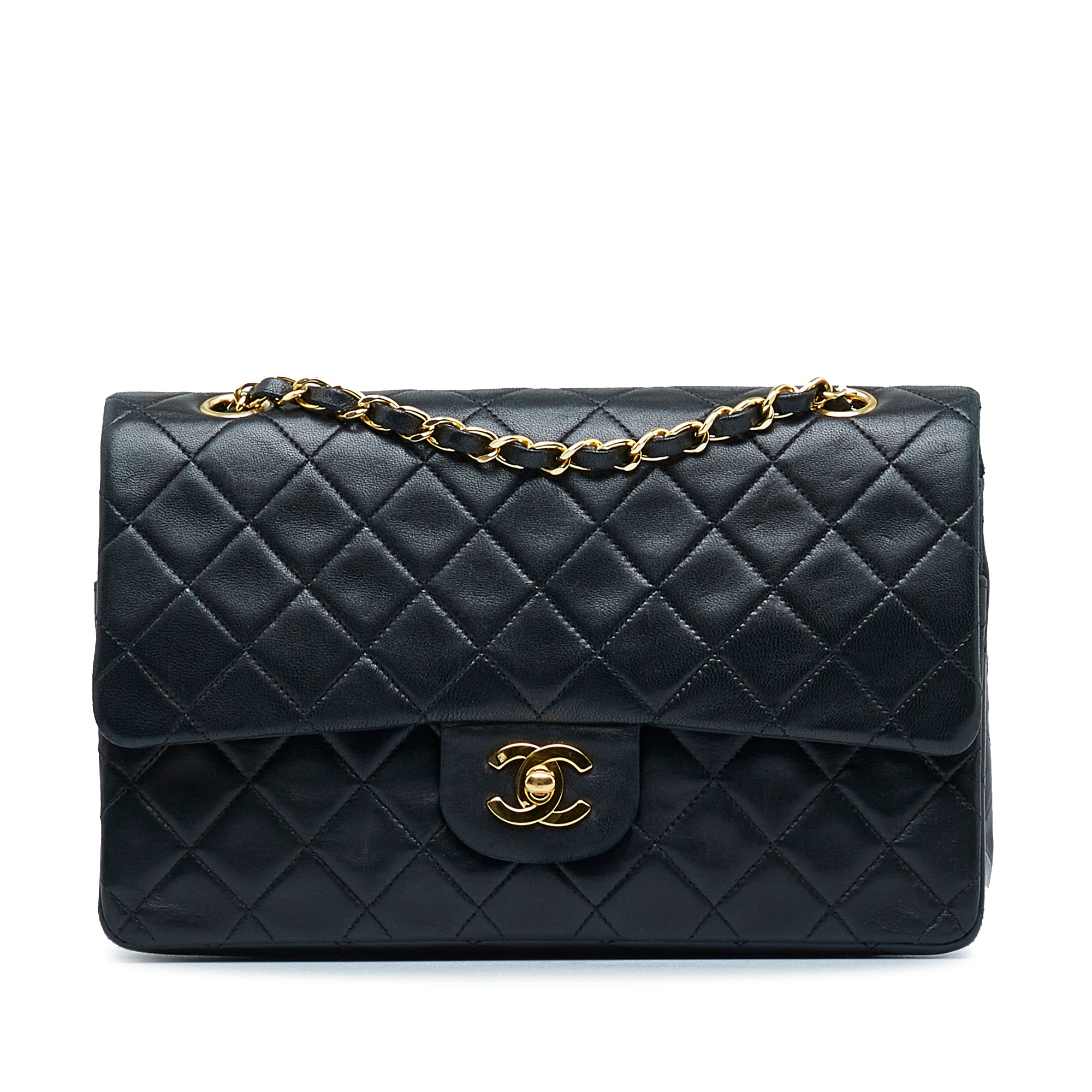 Chanel Blue Quilted Medium Classic Double Flap Bag of Lambskin