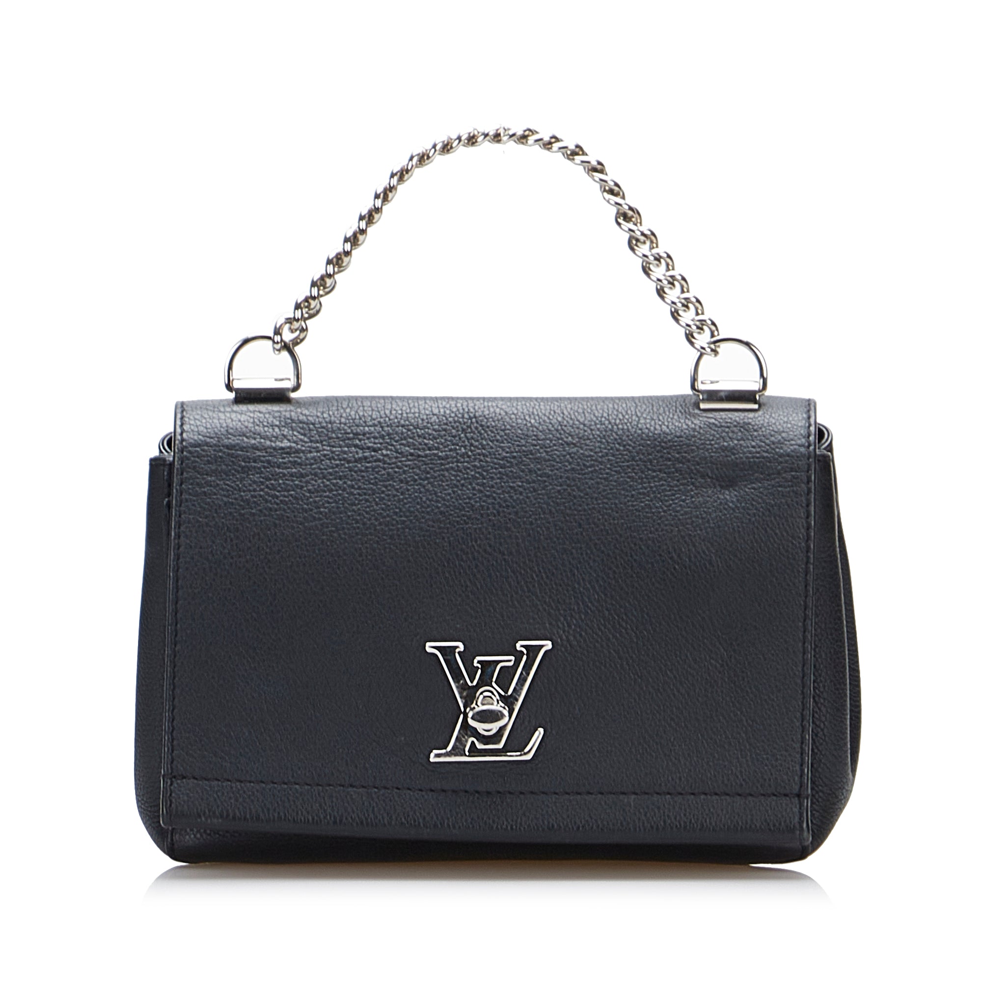 Louis Vuitton, Bags, Authenticlv Black Pebbled Leather Lockme Ii Bb Bag