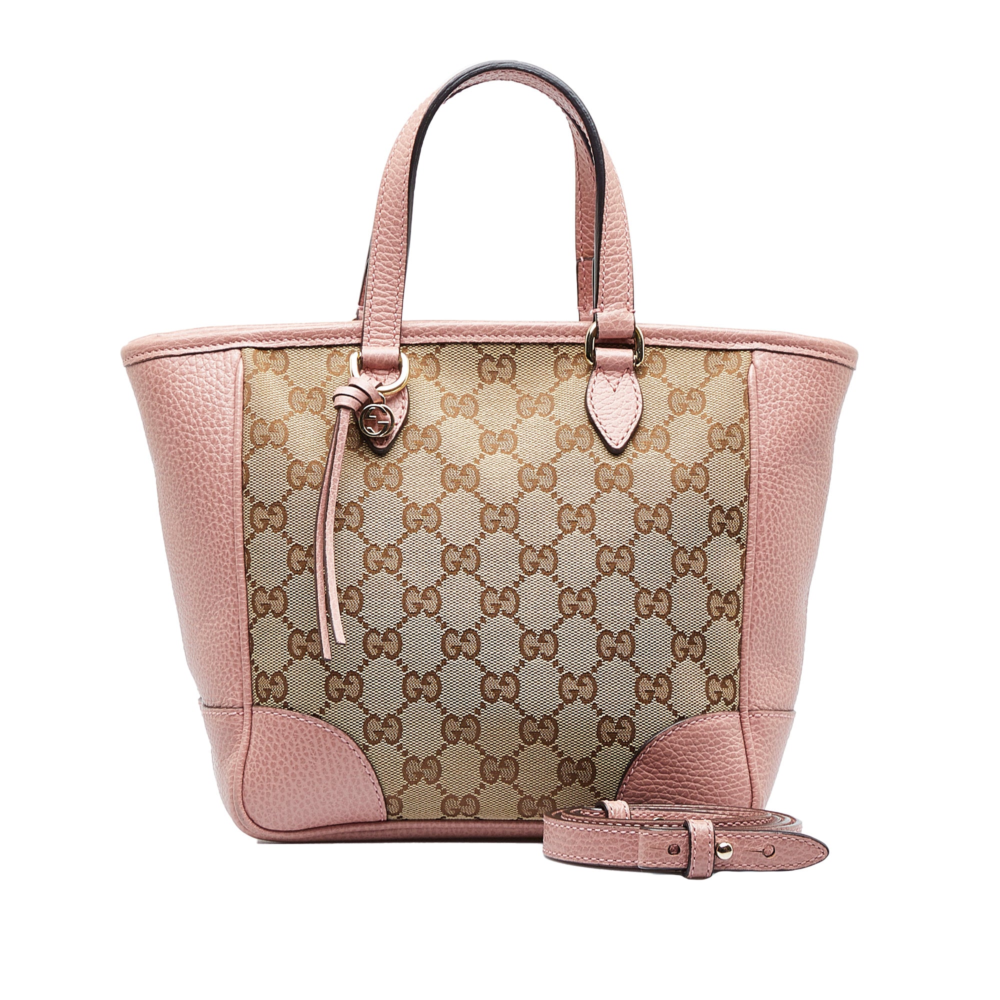 Pink Gucci GG Canvas Bree Satchel Designer Revival