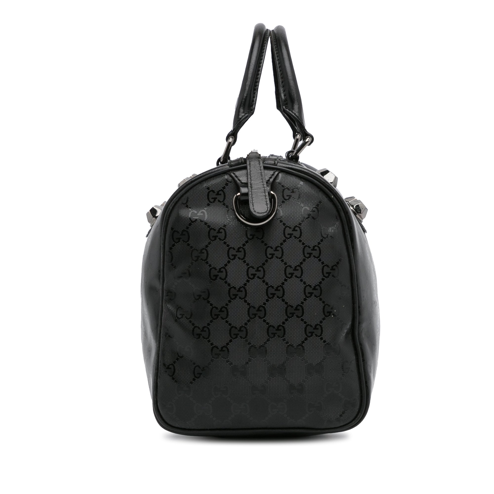 Gucci Black GG Imprime Canvas Medium Joy Boston Bag Gucci