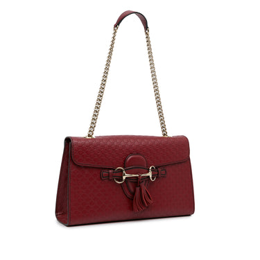 Emily medium red croc-print bag in leather
