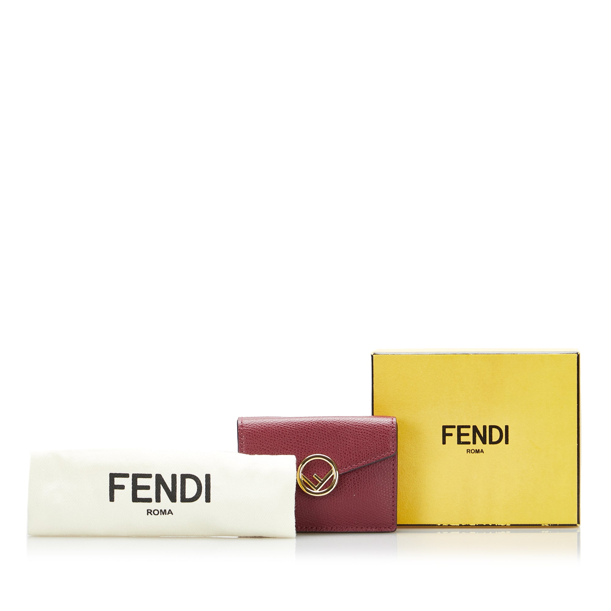 Fendi F is Fendi Calfskin Key and Card Case Pouch (Wallets and Small  Leather Goods,Cardholders)