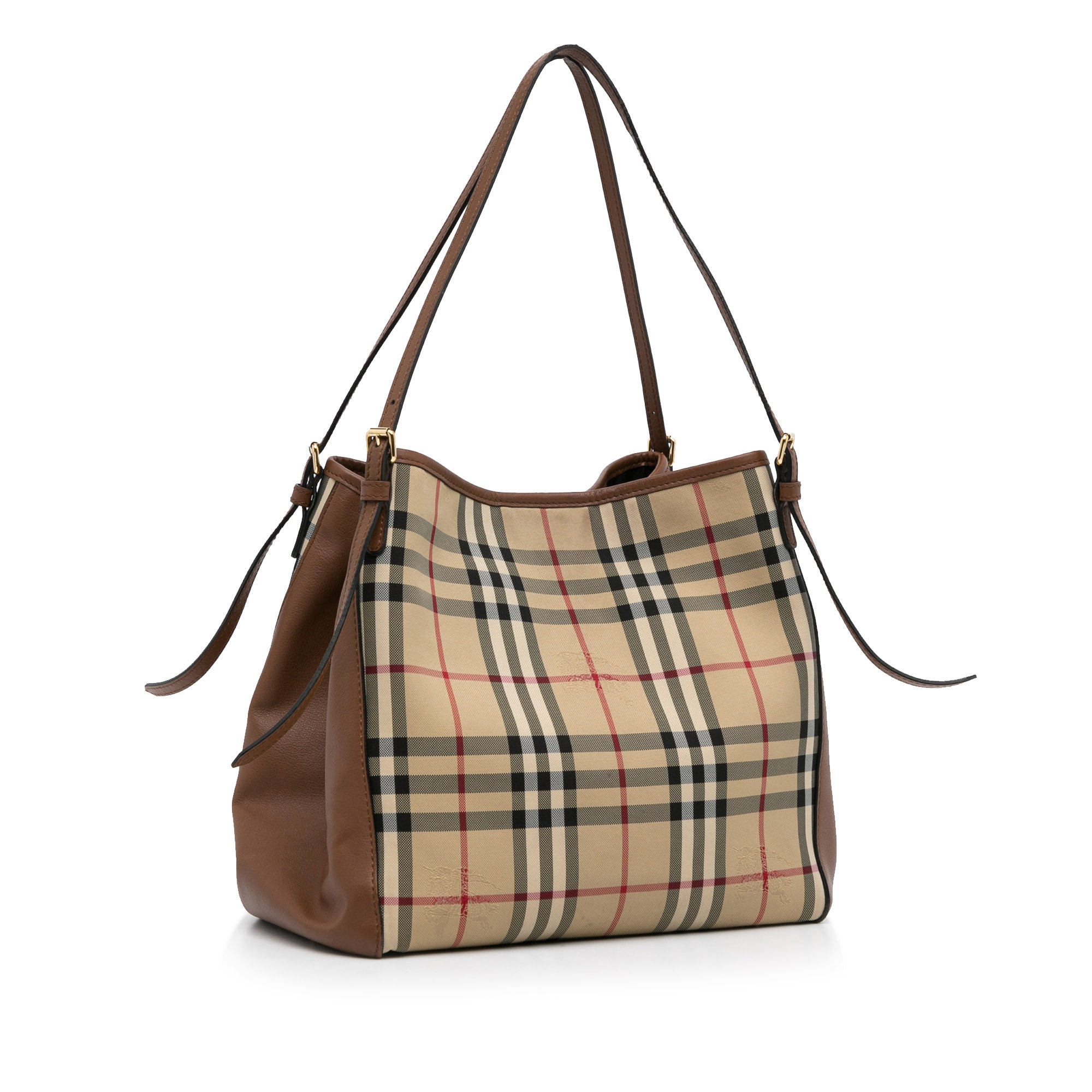 Burberry Canvas House Check Canterbury Tote - Brown Totes