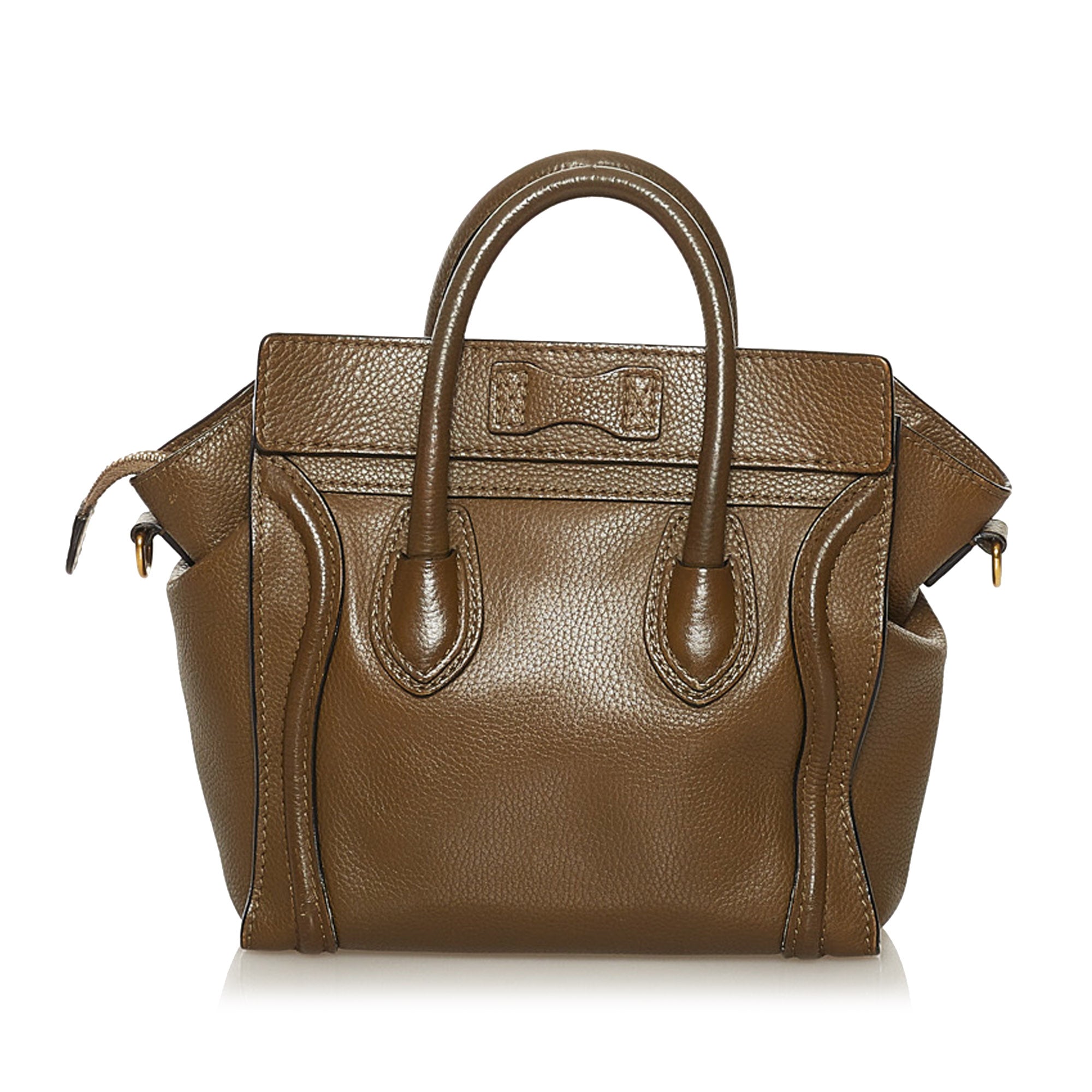 Celine Micro Luggage Tote in Brown, Women's