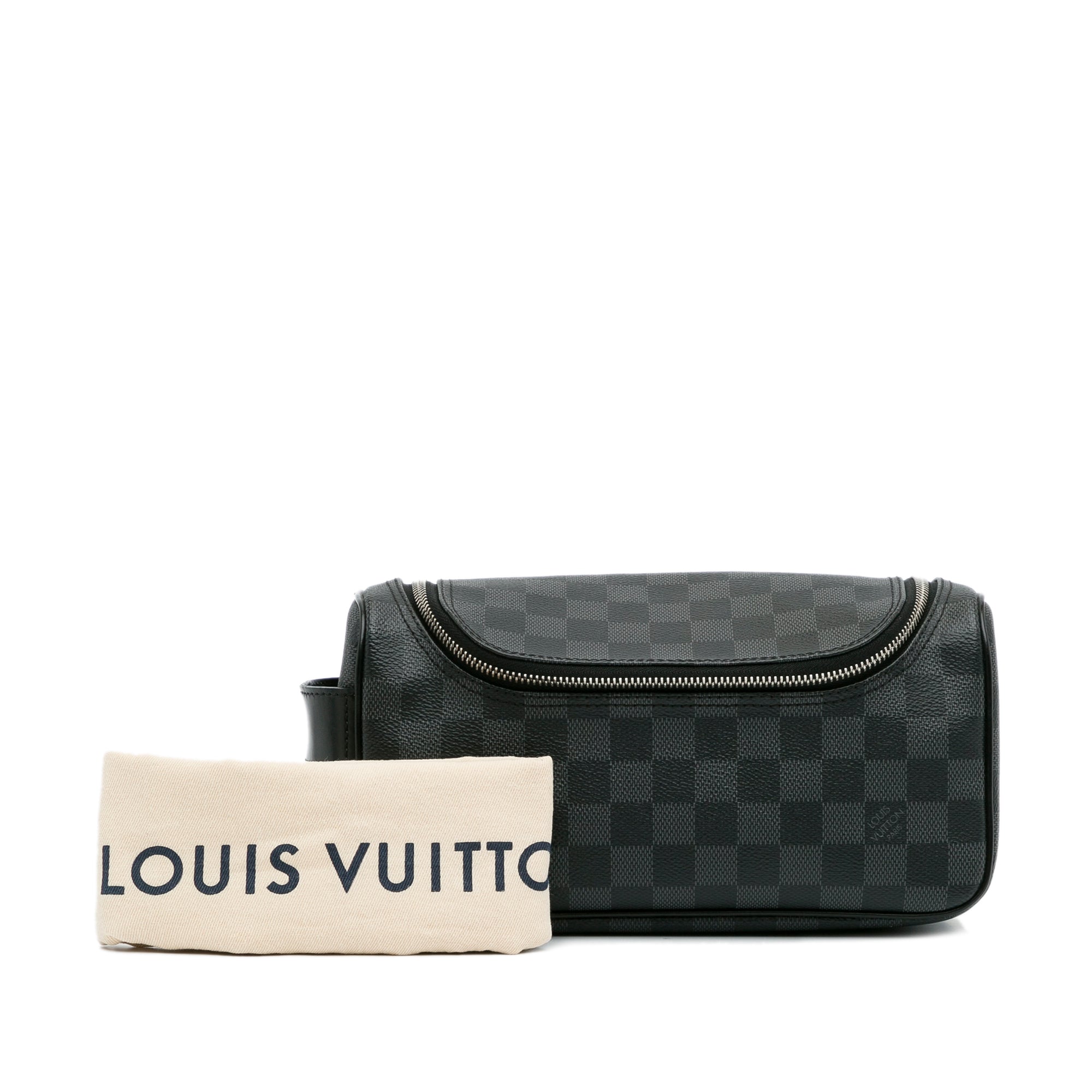 Louis Vuitton Damier Graphite Toiletry Pouch Cosmetic Case Travel