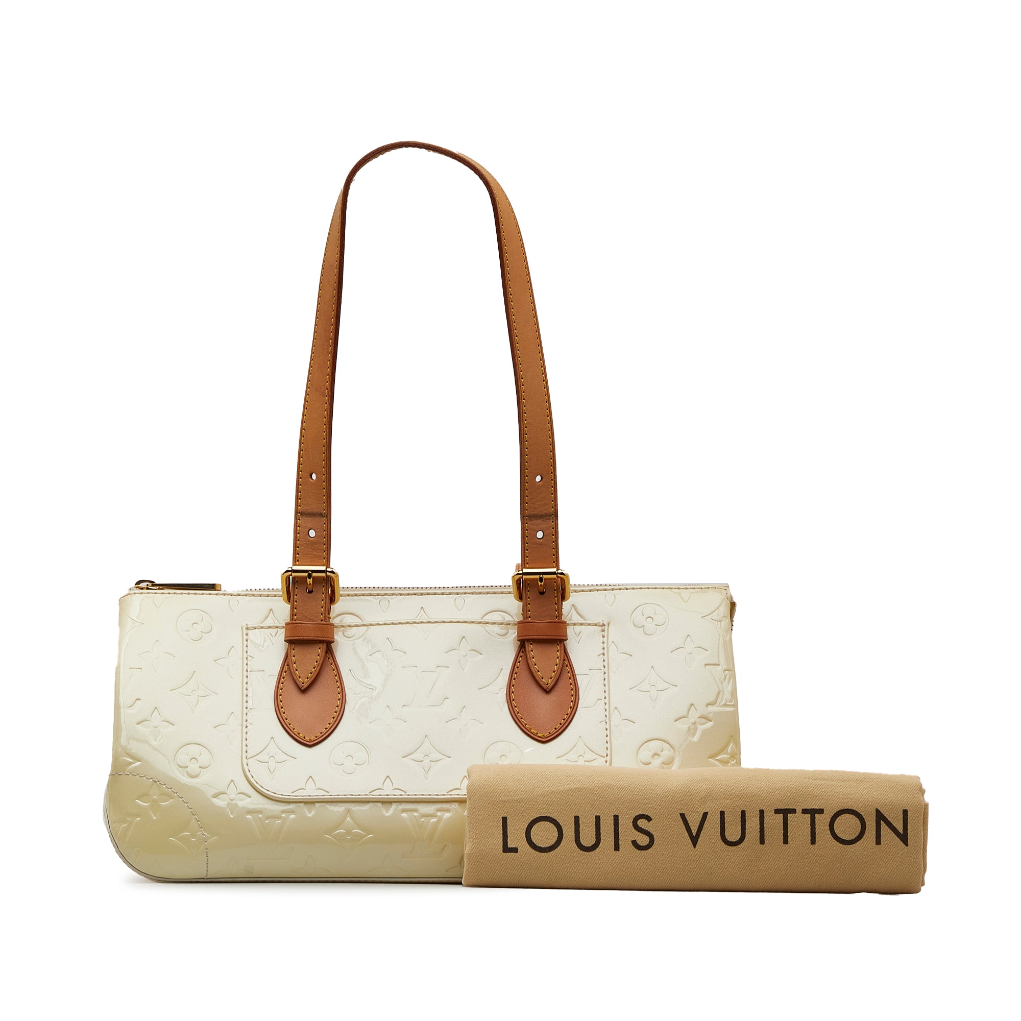 Auth LOUIS VUITTON Rosewood Avenue Pearl Vernis Leather Shouder